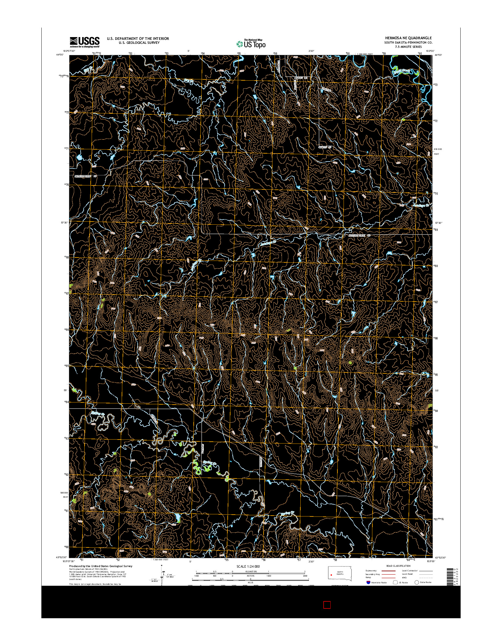 USGS US TOPO 7.5-MINUTE MAP FOR HERMOSA NE, SD 2015