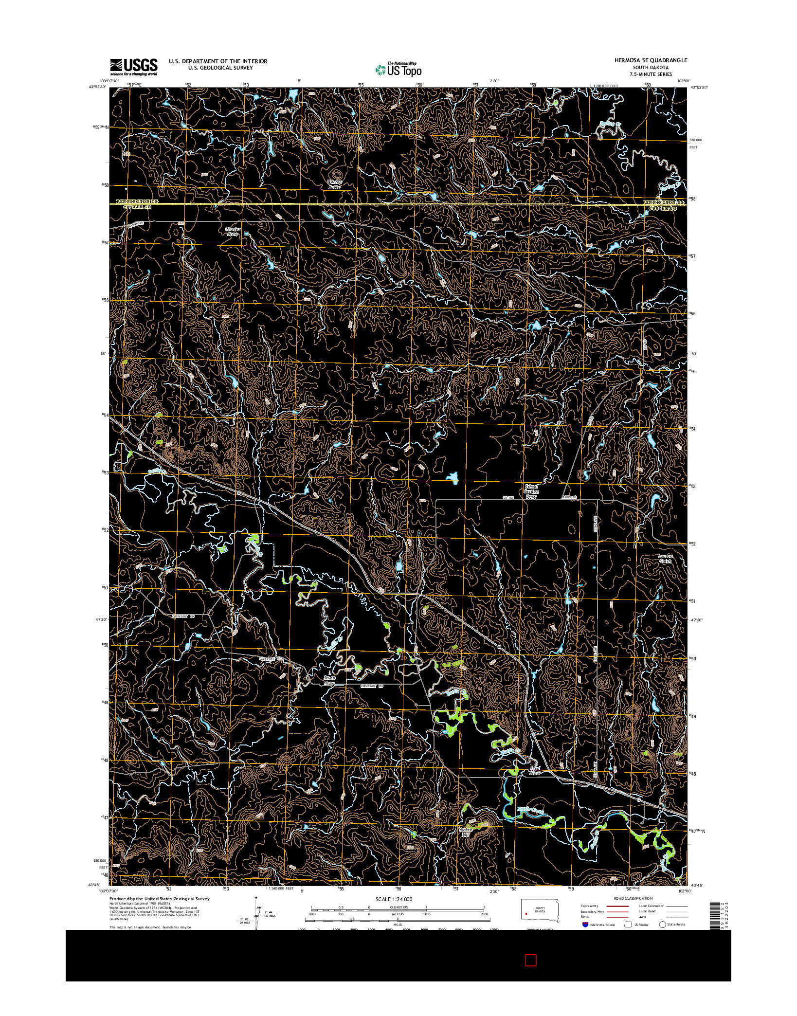USGS US TOPO 7.5-MINUTE MAP FOR HERMOSA SE, SD 2015