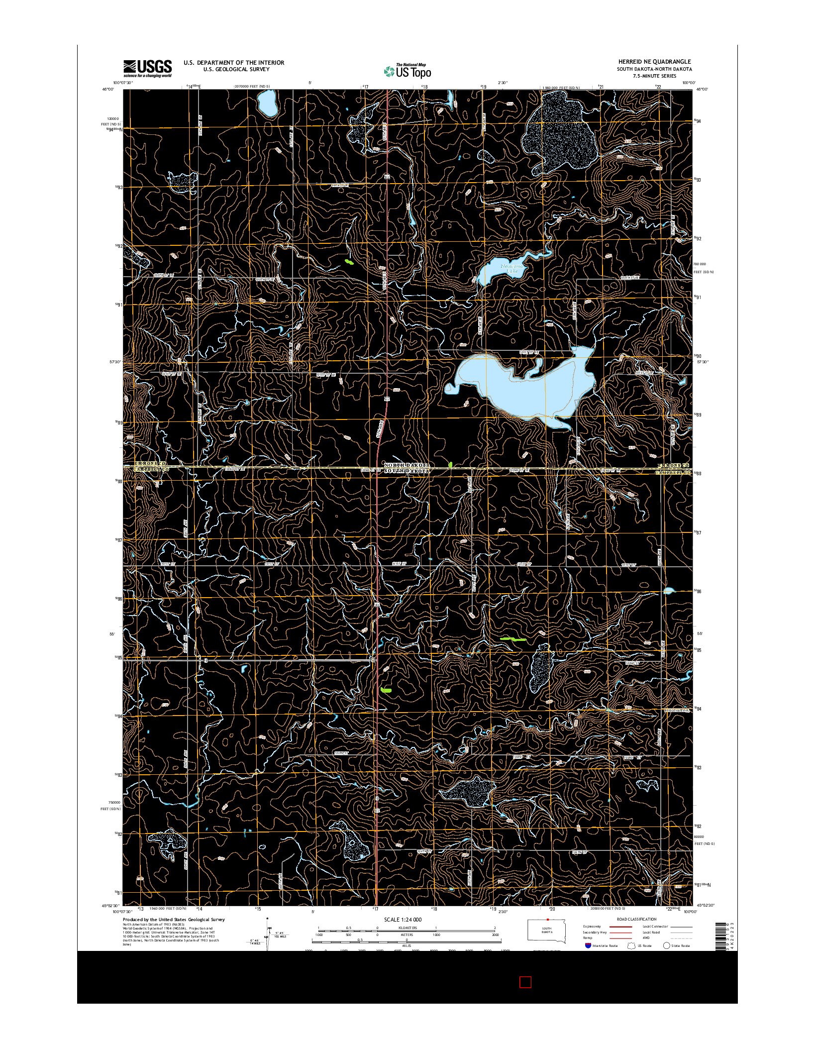 USGS US TOPO 7.5-MINUTE MAP FOR HERREID NE, SD-ND 2015