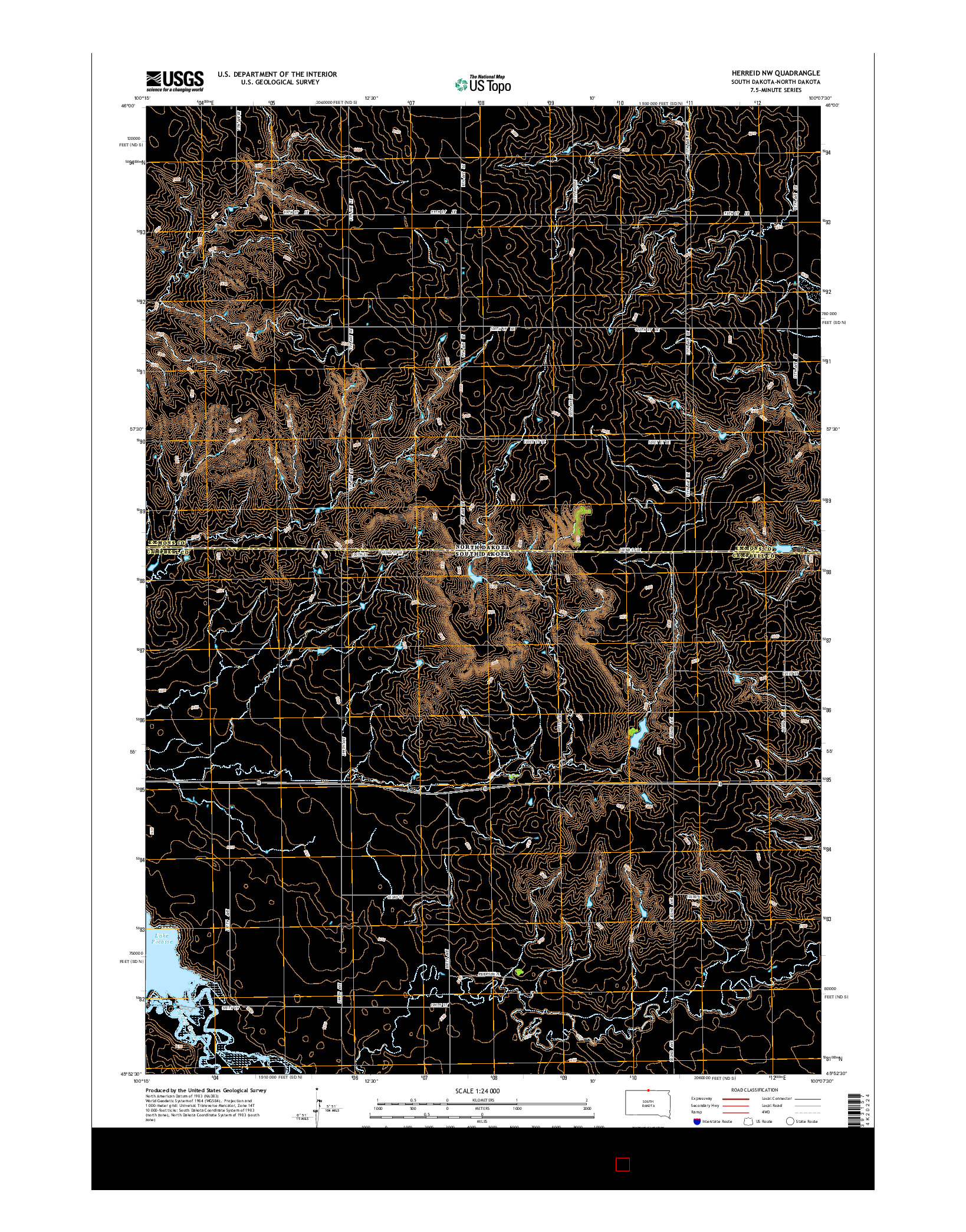 USGS US TOPO 7.5-MINUTE MAP FOR HERREID NW, SD-ND 2015