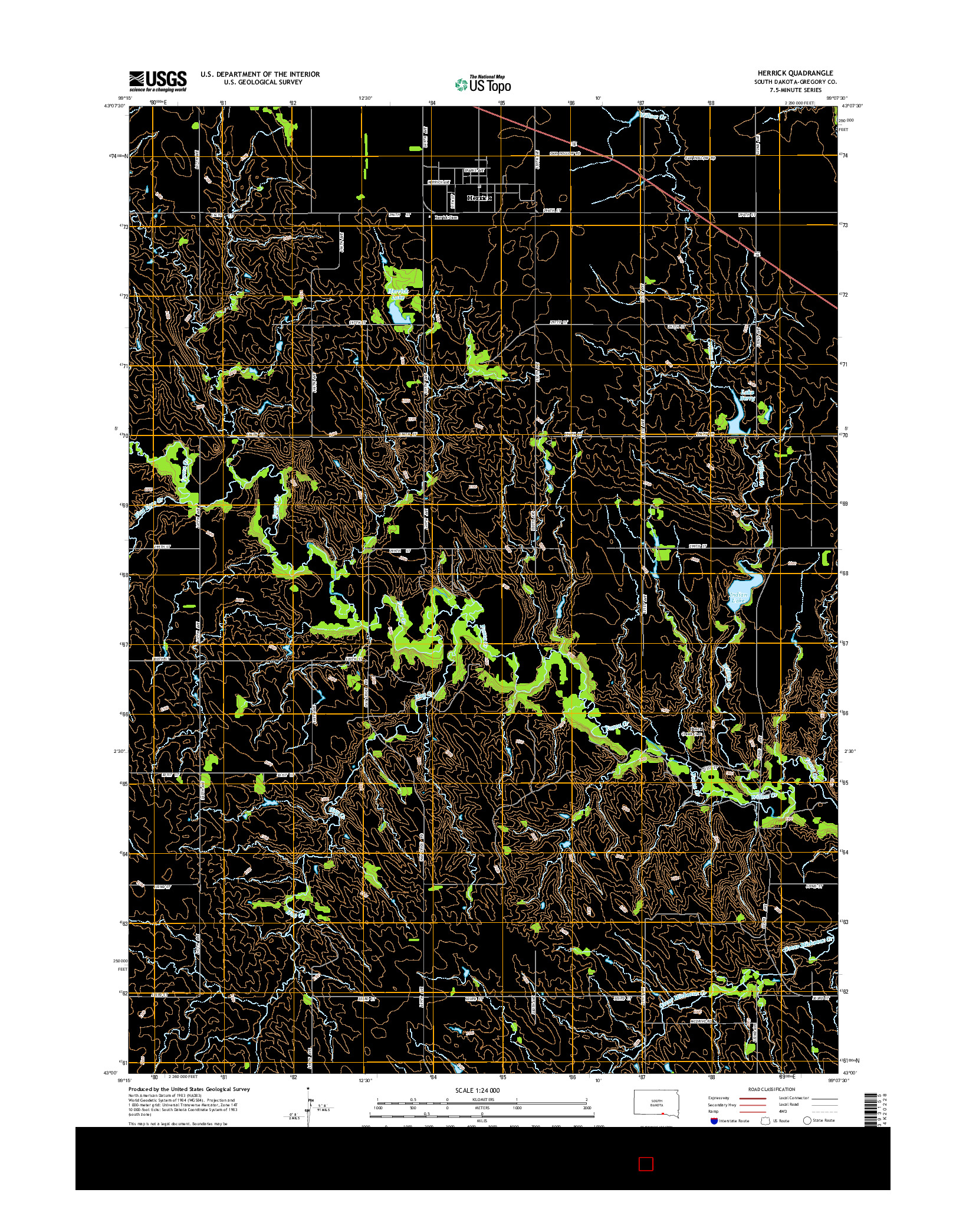 USGS US TOPO 7.5-MINUTE MAP FOR HERRICK, SD 2015