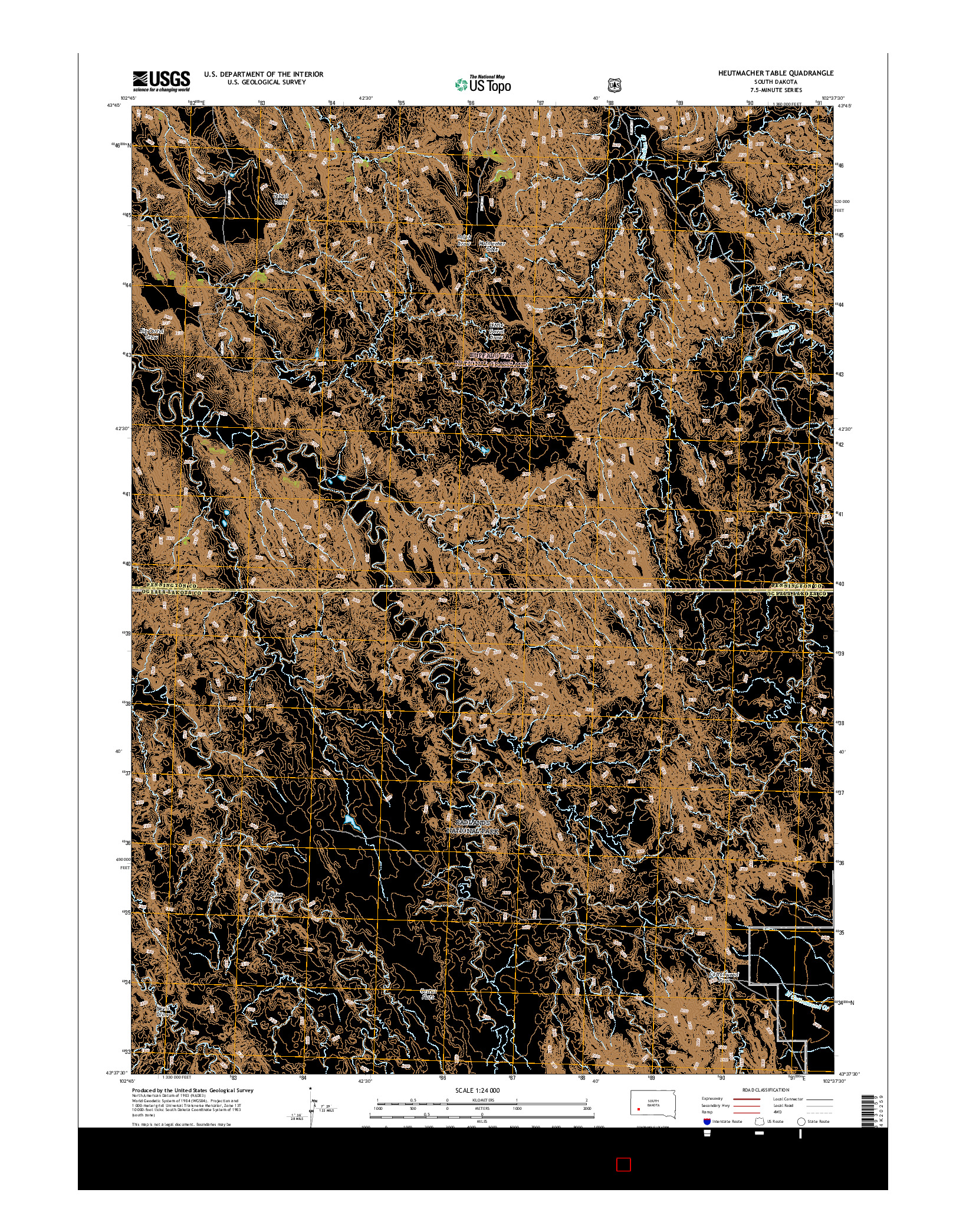 USGS US TOPO 7.5-MINUTE MAP FOR HEUTMACHER TABLE, SD 2015