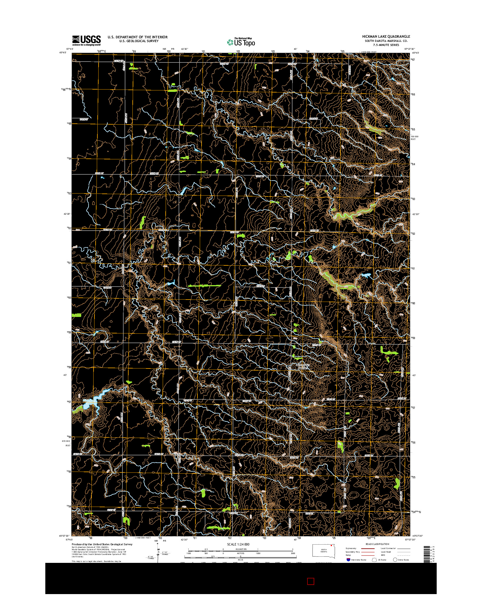 USGS US TOPO 7.5-MINUTE MAP FOR HICKMAN LAKE, SD 2015