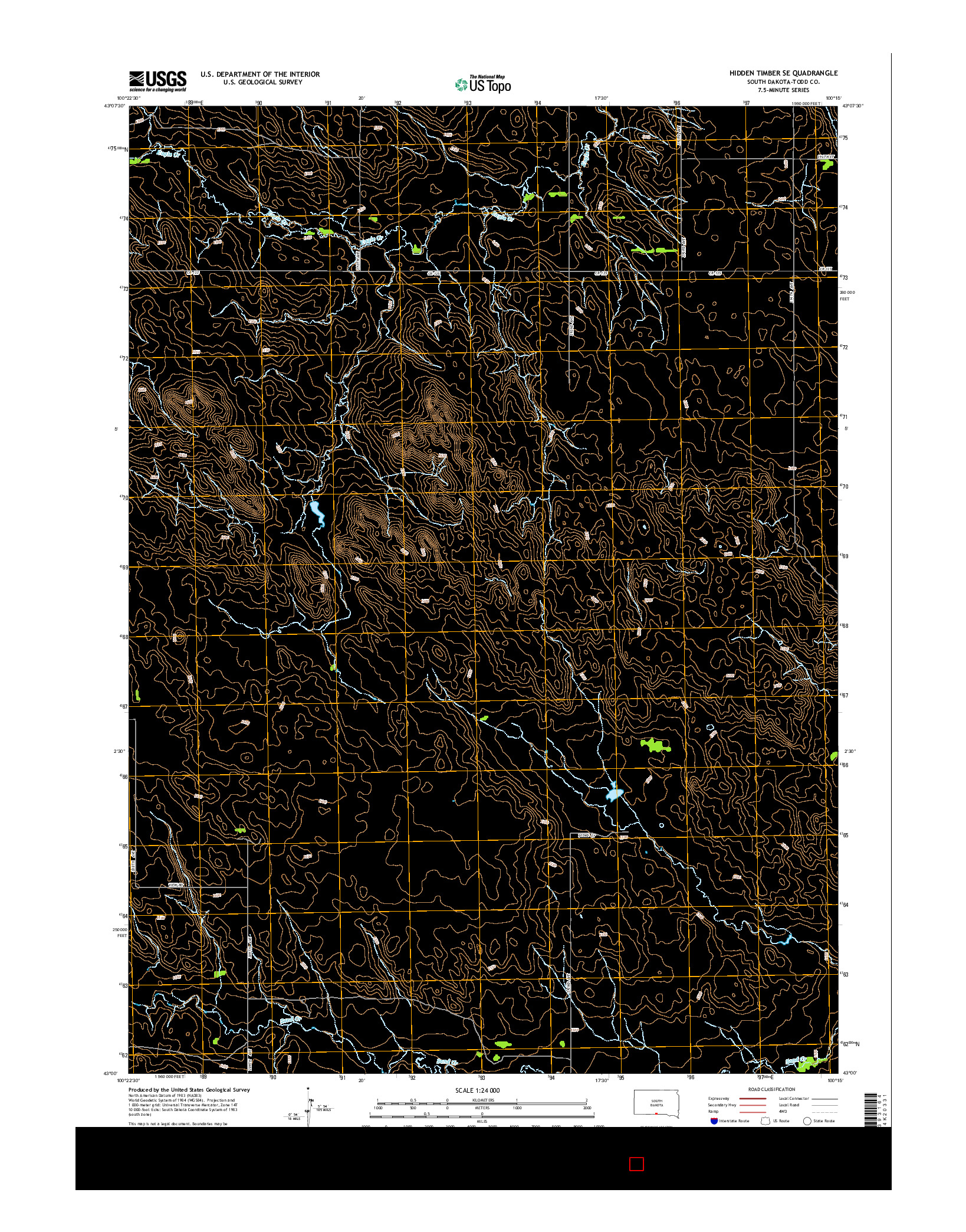 USGS US TOPO 7.5-MINUTE MAP FOR HIDDEN TIMBER SE, SD 2015