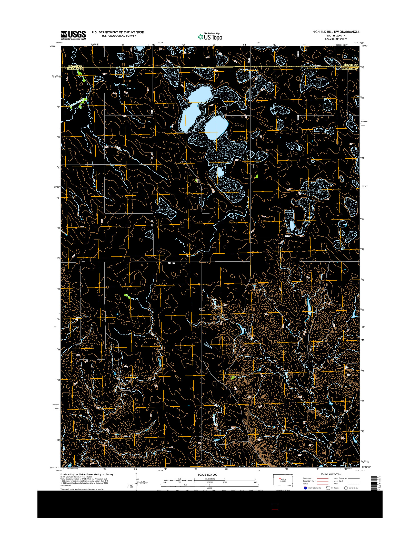 USGS US TOPO 7.5-MINUTE MAP FOR HIGH ELK HILL NW, SD 2015