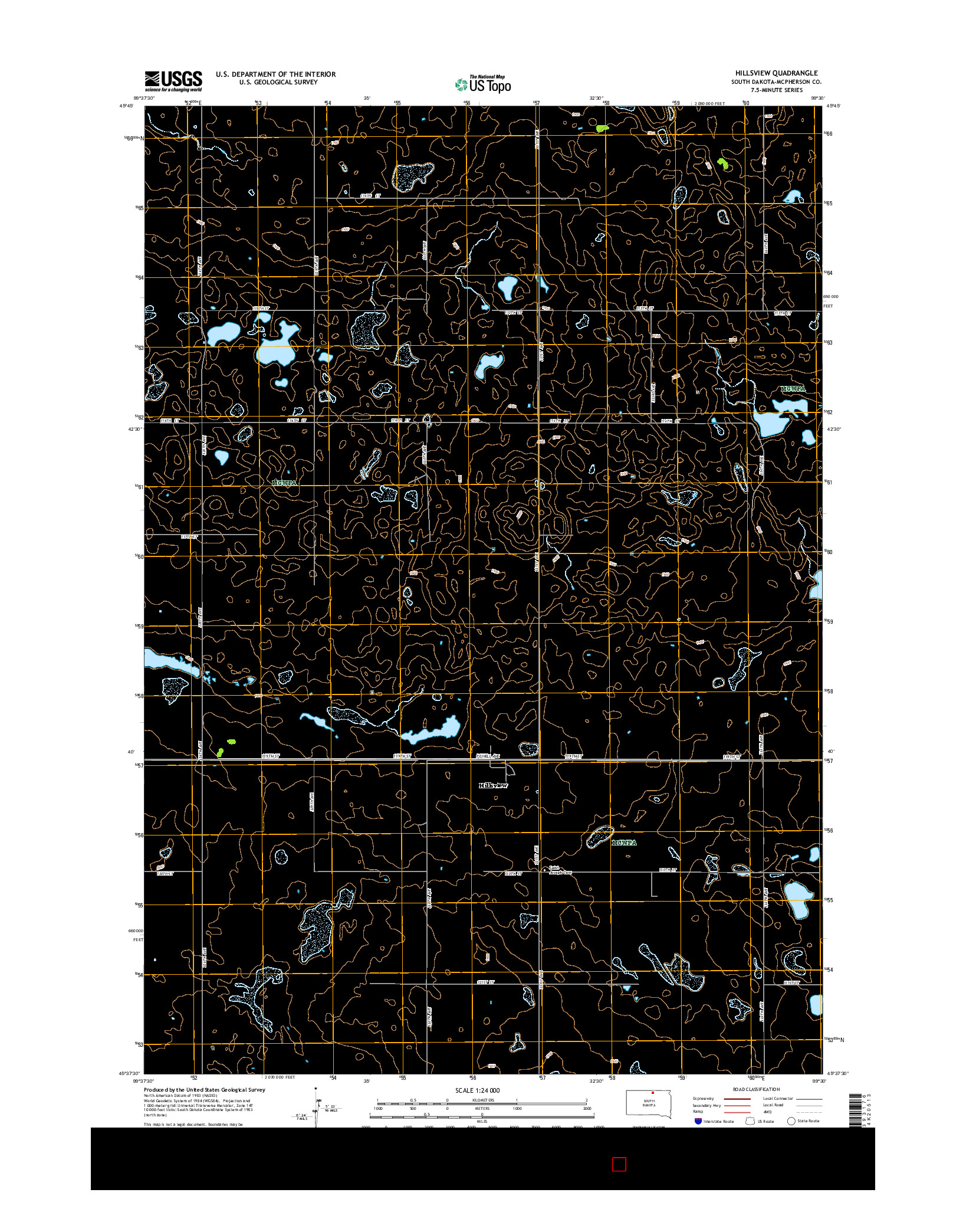 USGS US TOPO 7.5-MINUTE MAP FOR HILLSVIEW, SD 2015