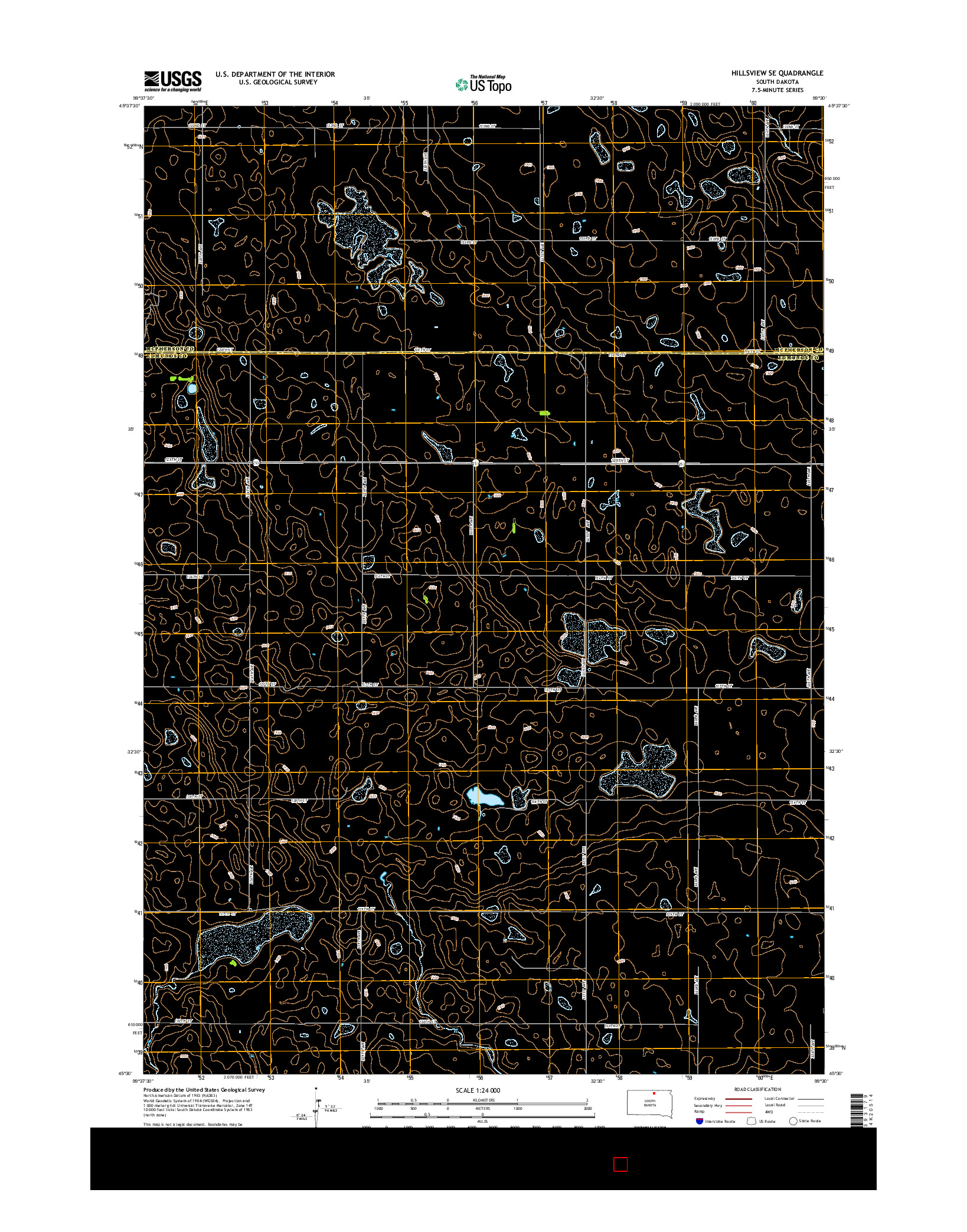 USGS US TOPO 7.5-MINUTE MAP FOR HILLSVIEW SE, SD 2015