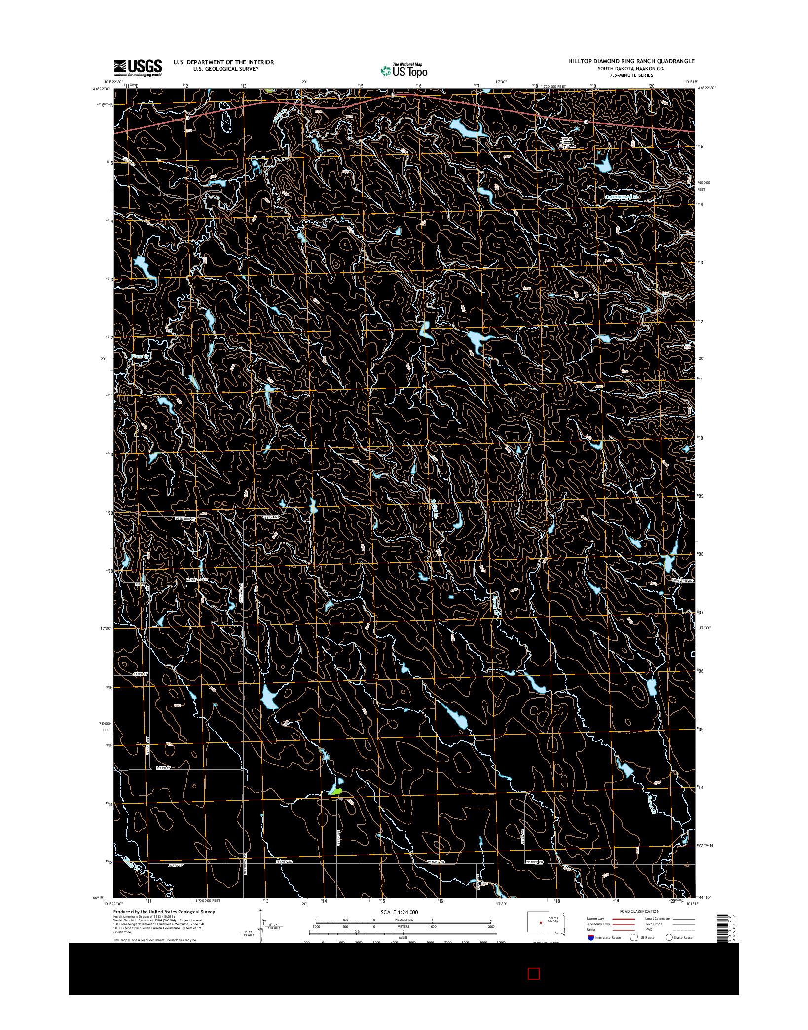USGS US TOPO 7.5-MINUTE MAP FOR HILLTOP DIAMOND RING RANCH, SD 2015