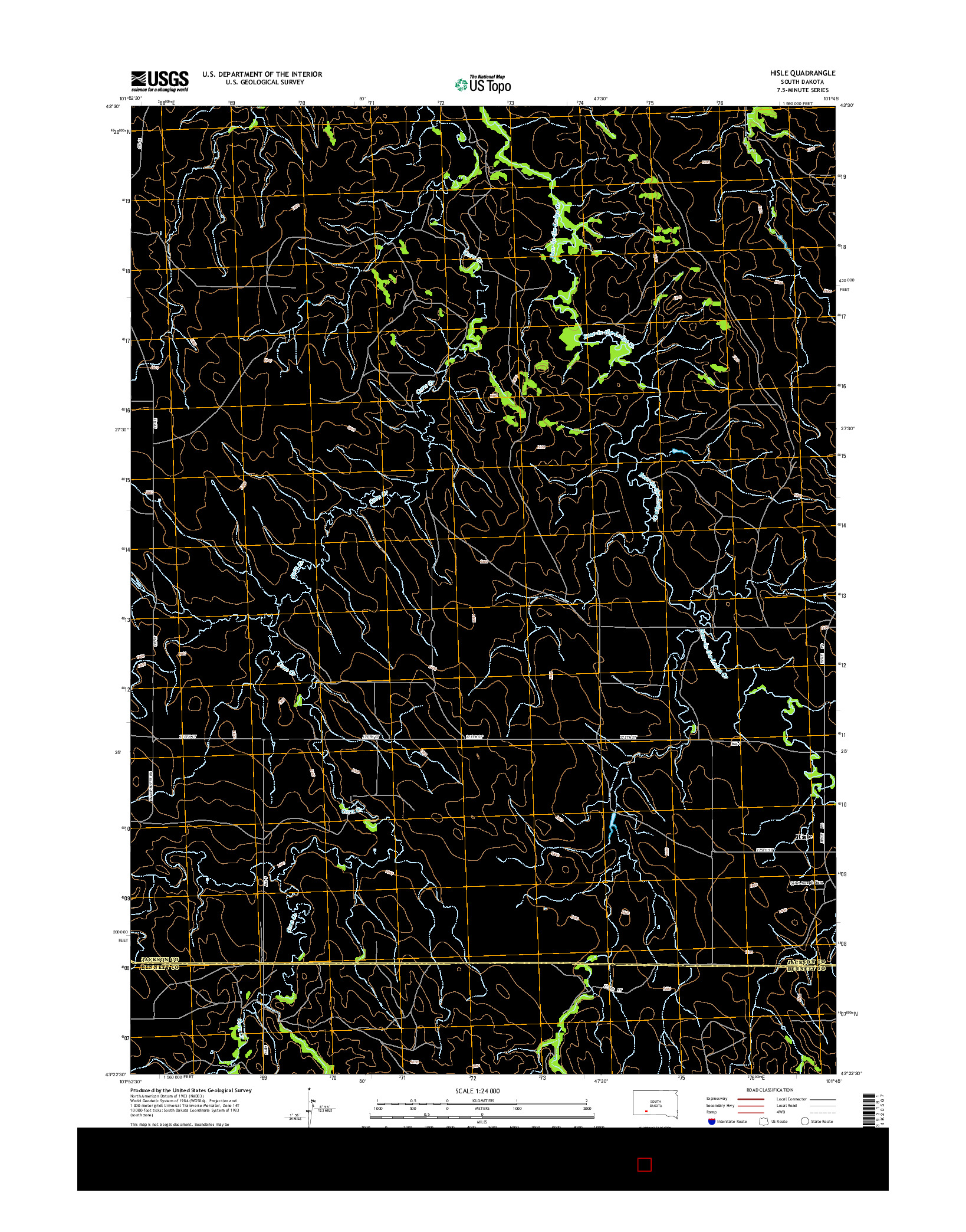 USGS US TOPO 7.5-MINUTE MAP FOR HISLE, SD 2015