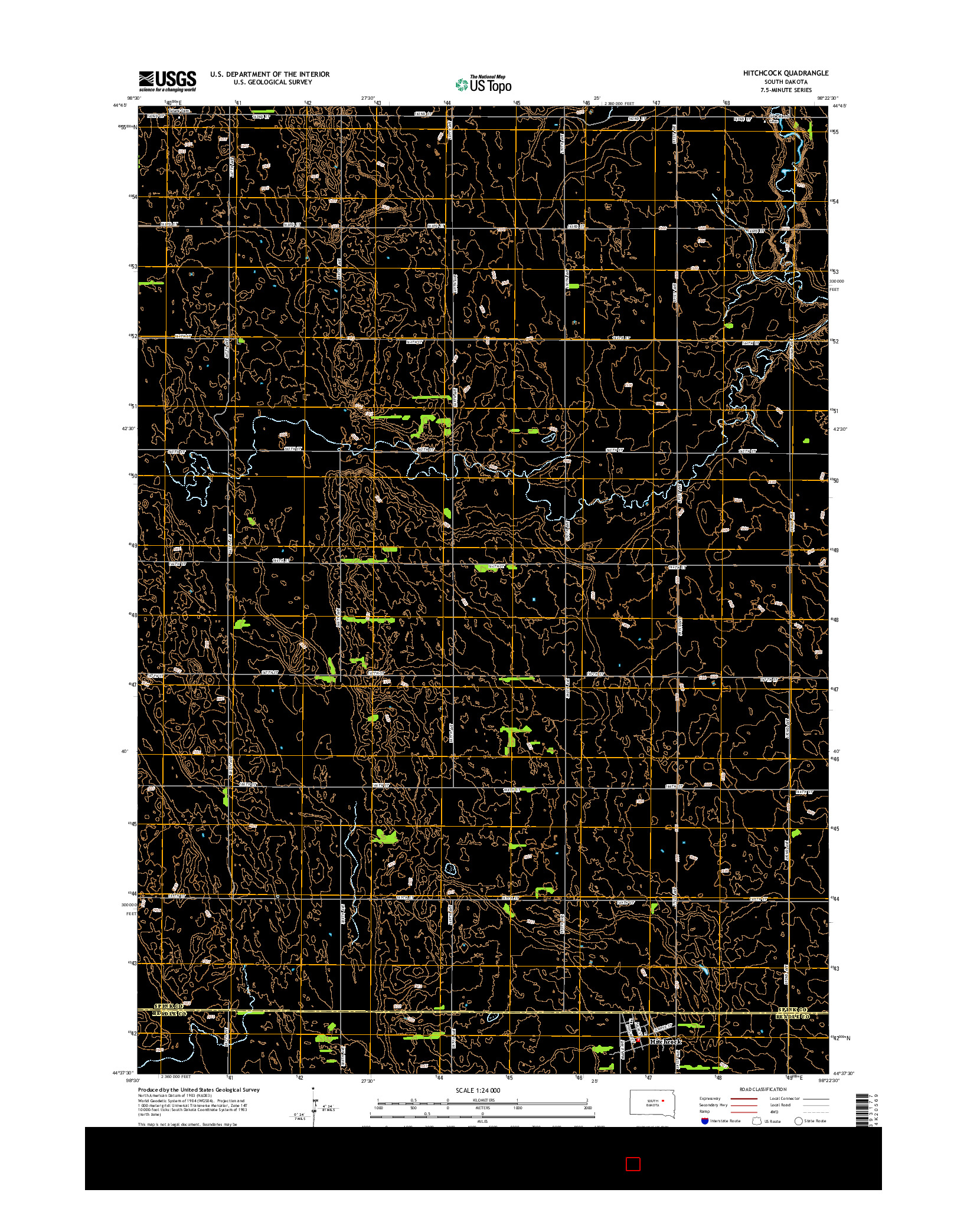 USGS US TOPO 7.5-MINUTE MAP FOR HITCHCOCK, SD 2015