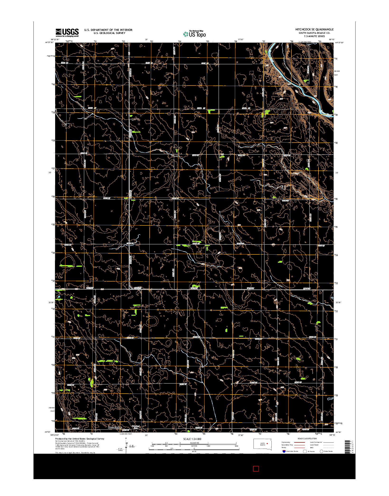 USGS US TOPO 7.5-MINUTE MAP FOR HITCHCOCK SE, SD 2015