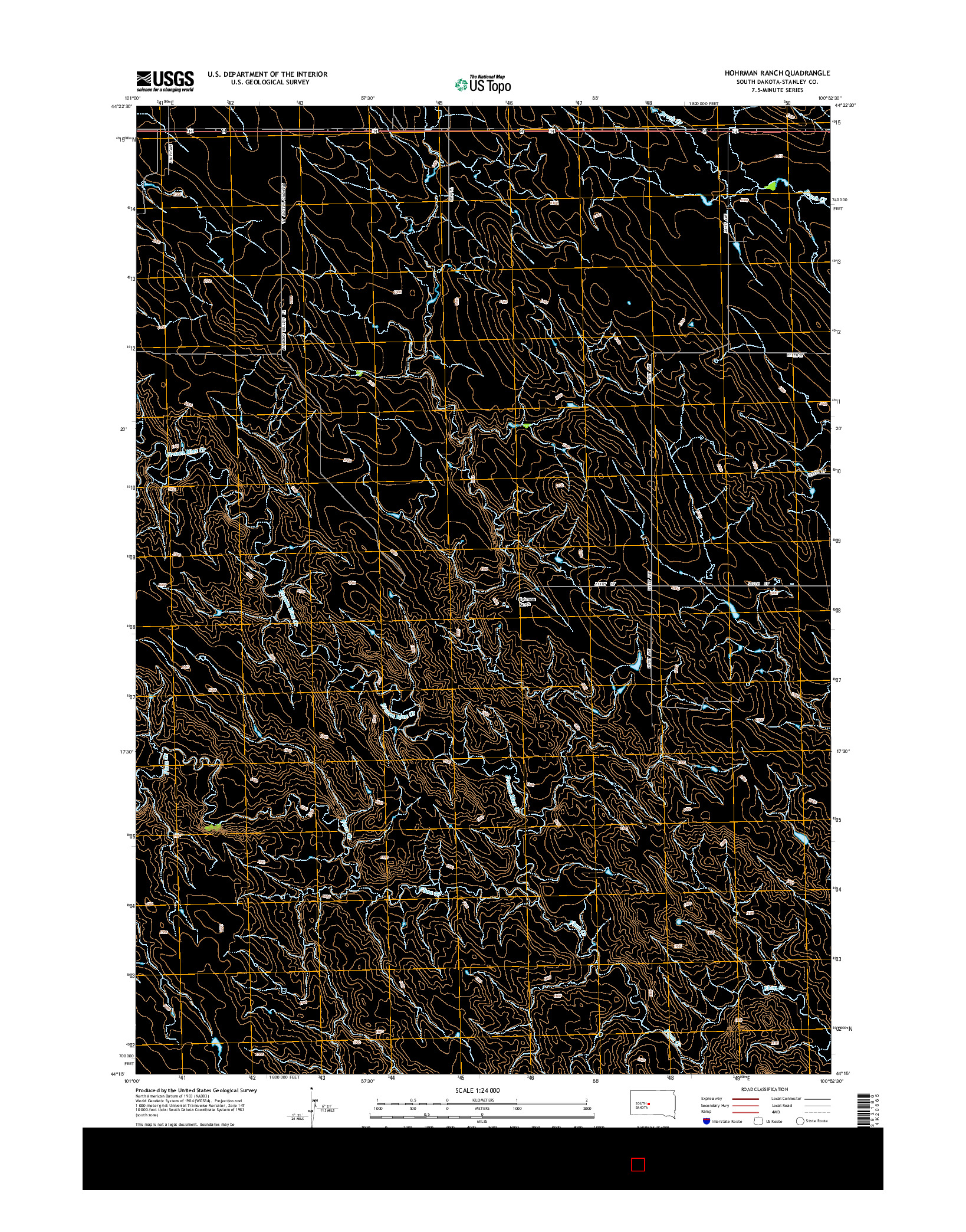 USGS US TOPO 7.5-MINUTE MAP FOR HOHRMAN RANCH, SD 2015