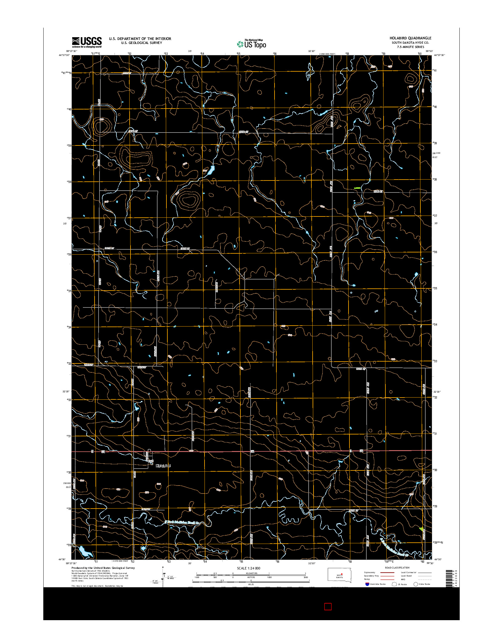 USGS US TOPO 7.5-MINUTE MAP FOR HOLABIRD, SD 2015