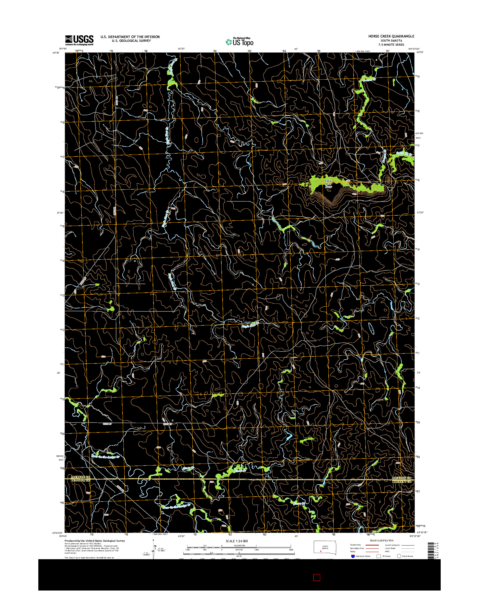 USGS US TOPO 7.5-MINUTE MAP FOR HORSE CREEK, SD 2015