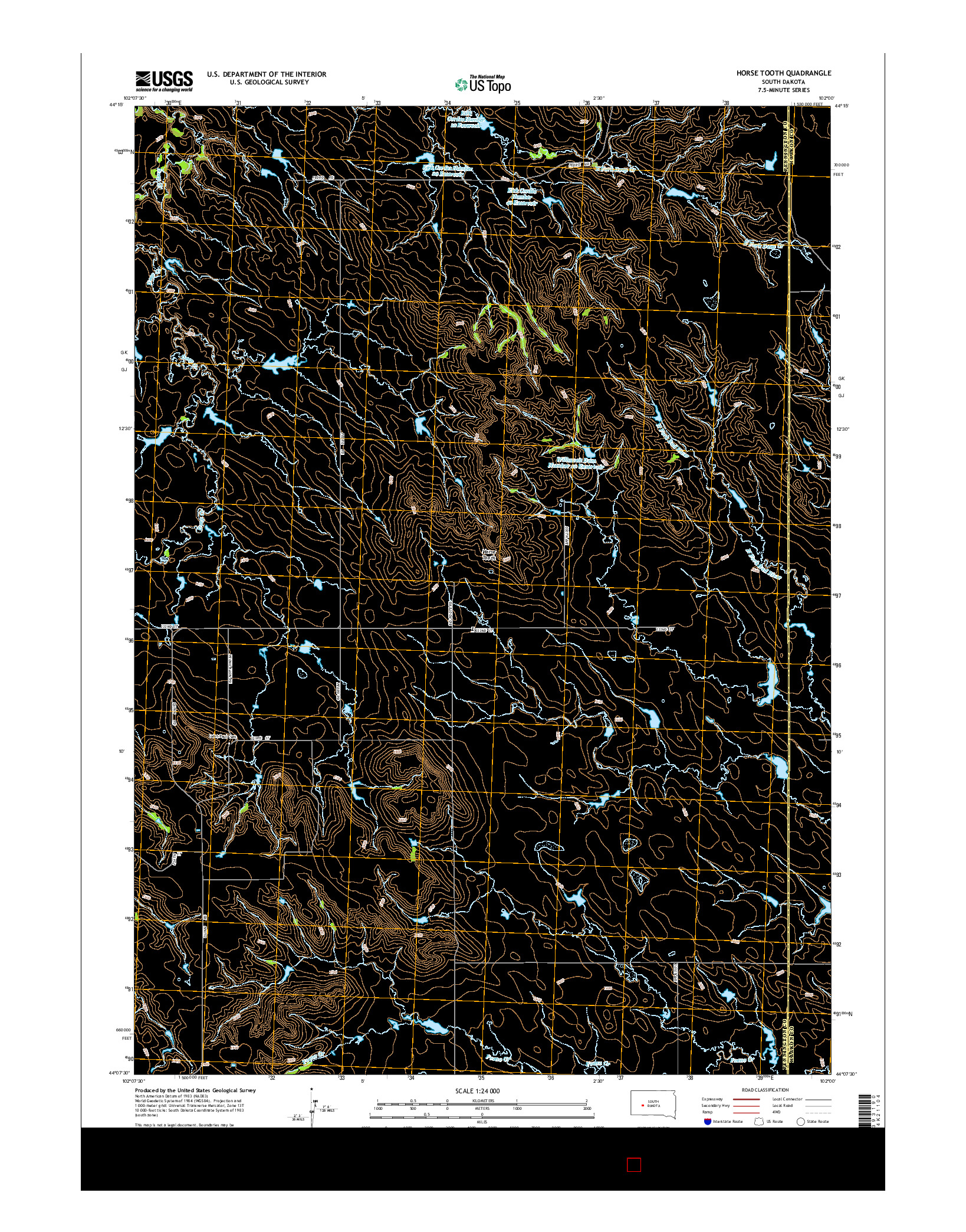 USGS US TOPO 7.5-MINUTE MAP FOR HORSE TOOTH, SD 2015