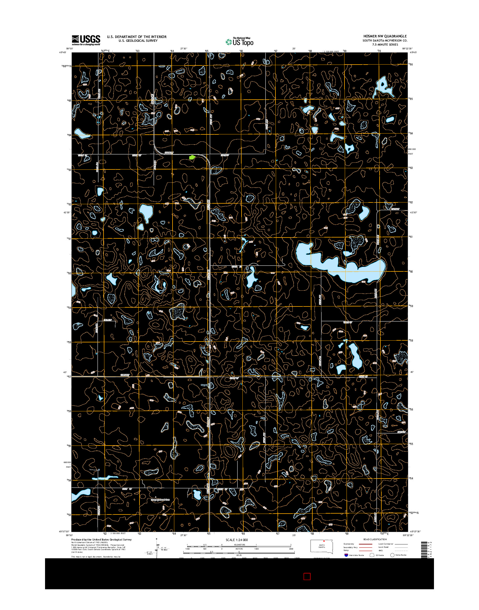 USGS US TOPO 7.5-MINUTE MAP FOR HOSMER NW, SD 2015