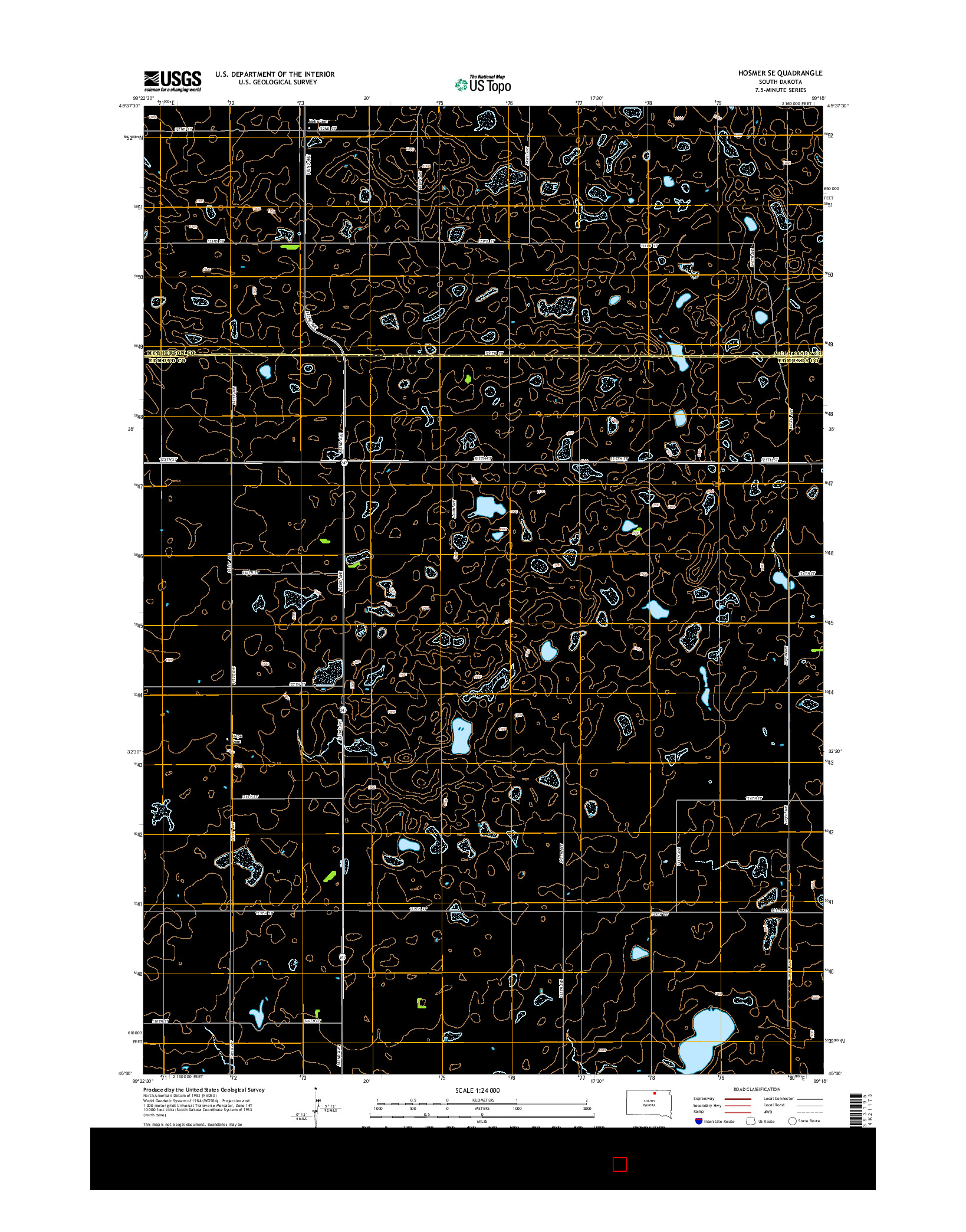 USGS US TOPO 7.5-MINUTE MAP FOR HOSMER SE, SD 2015
