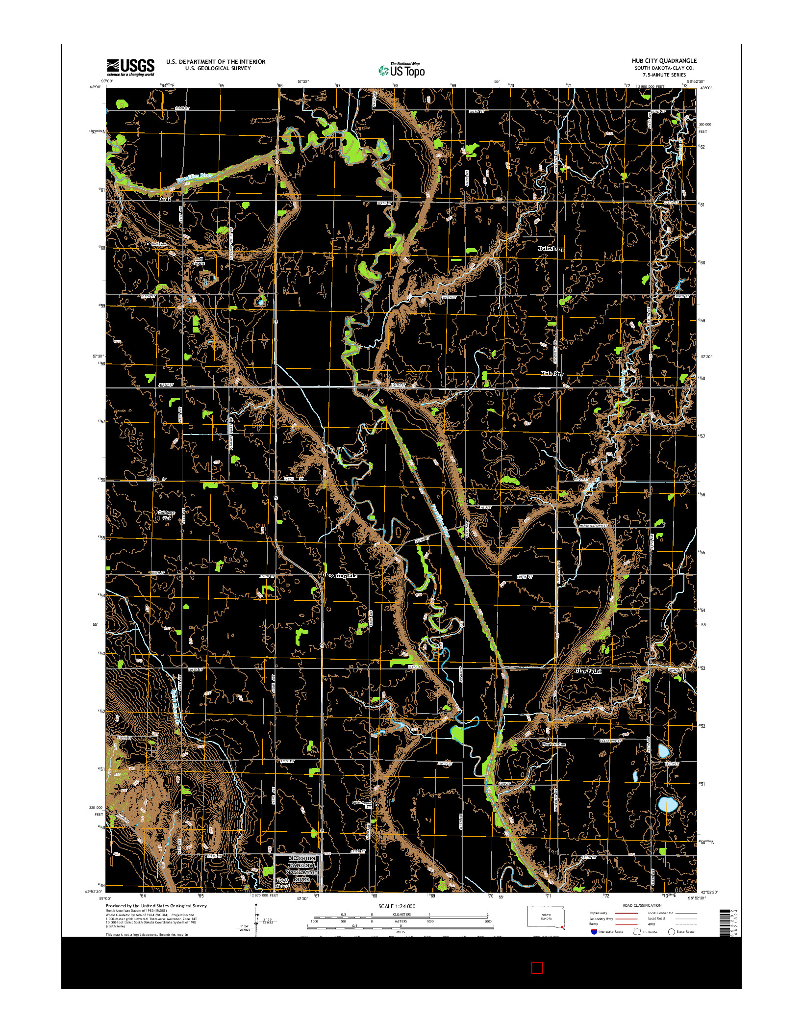 USGS US TOPO 7.5-MINUTE MAP FOR HUB CITY, SD 2015