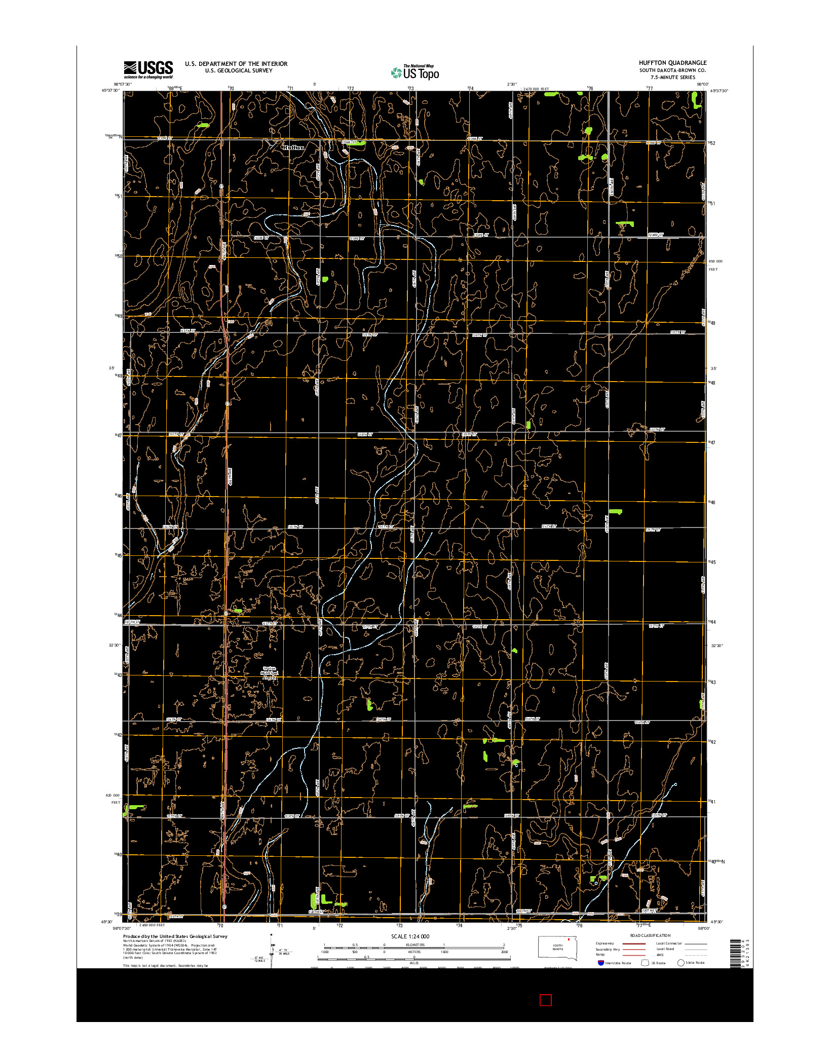 USGS US TOPO 7.5-MINUTE MAP FOR HUFFTON, SD 2015