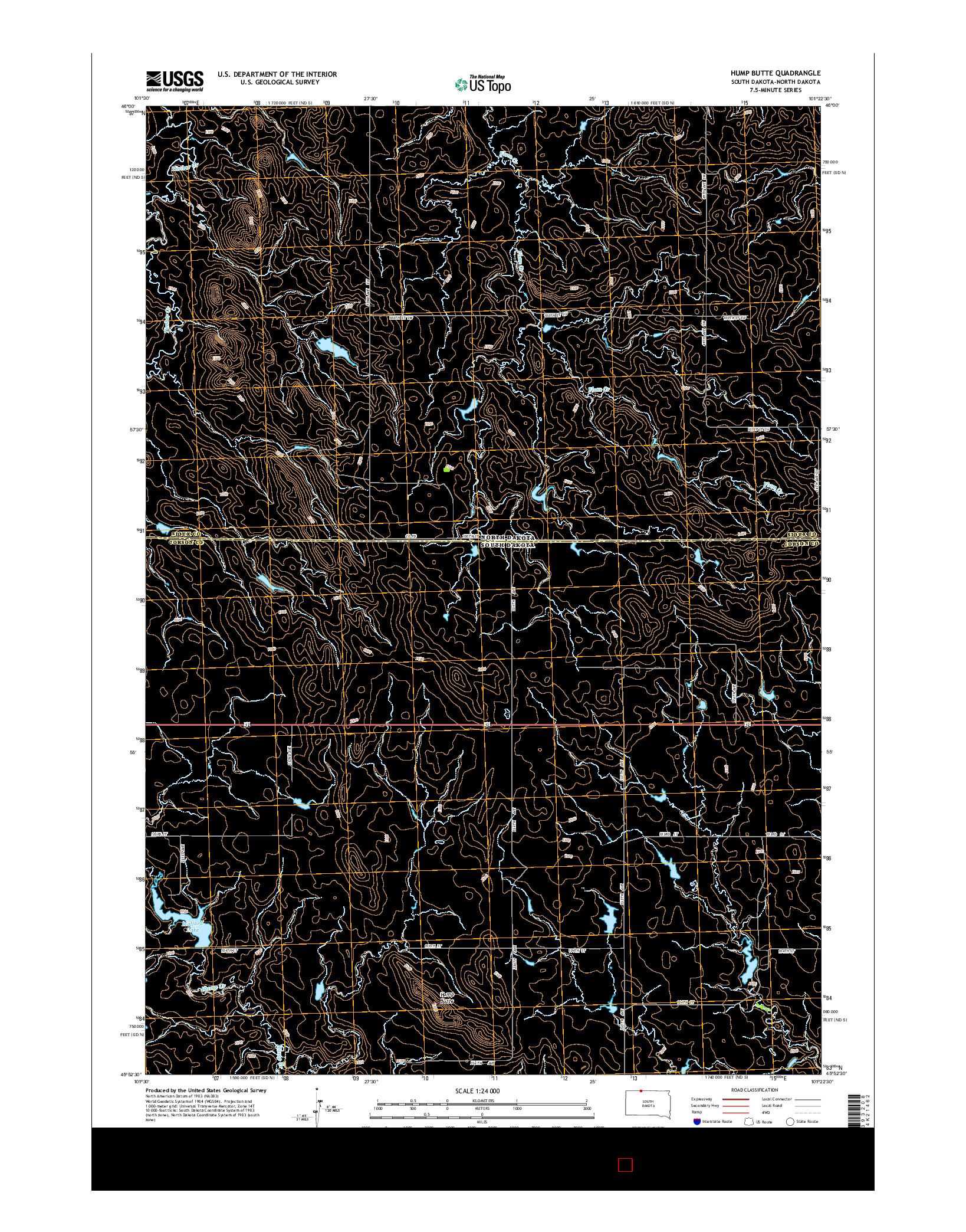 USGS US TOPO 7.5-MINUTE MAP FOR HUMP BUTTE, SD-ND 2015