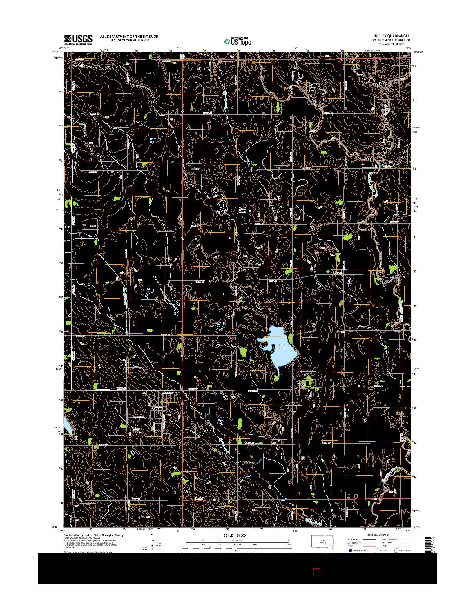 USGS US TOPO 7.5-MINUTE MAP FOR HURLEY, SD 2015