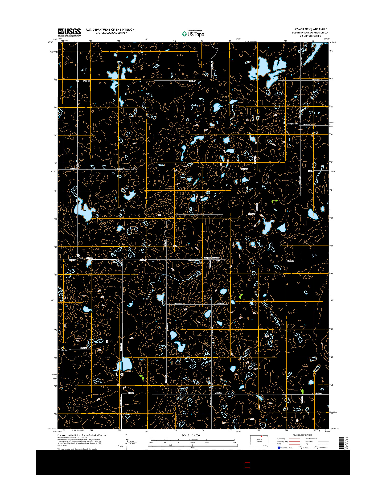 USGS US TOPO 7.5-MINUTE MAP FOR HOSMER NE, SD 2015