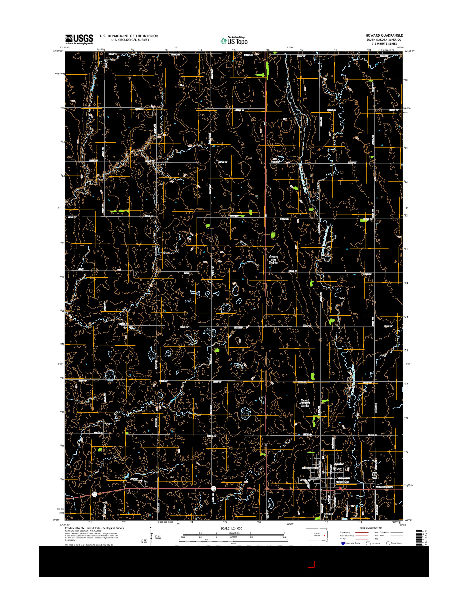 USGS US TOPO 7.5-MINUTE MAP FOR HOWARD, SD 2015