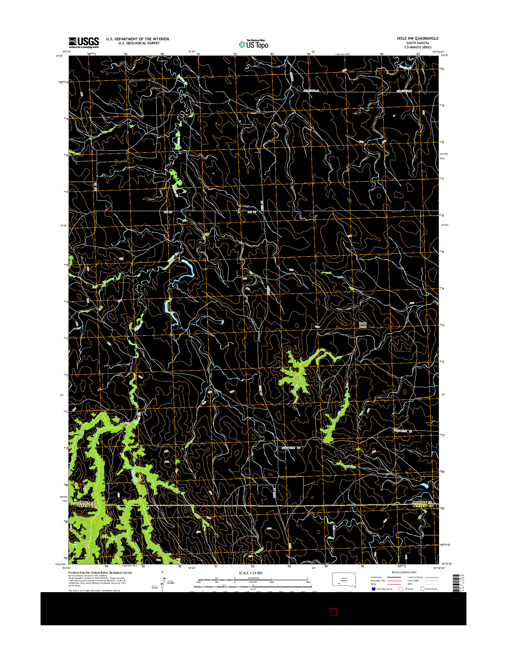 USGS US TOPO 7.5-MINUTE MAP FOR HISLE NW, SD 2015
