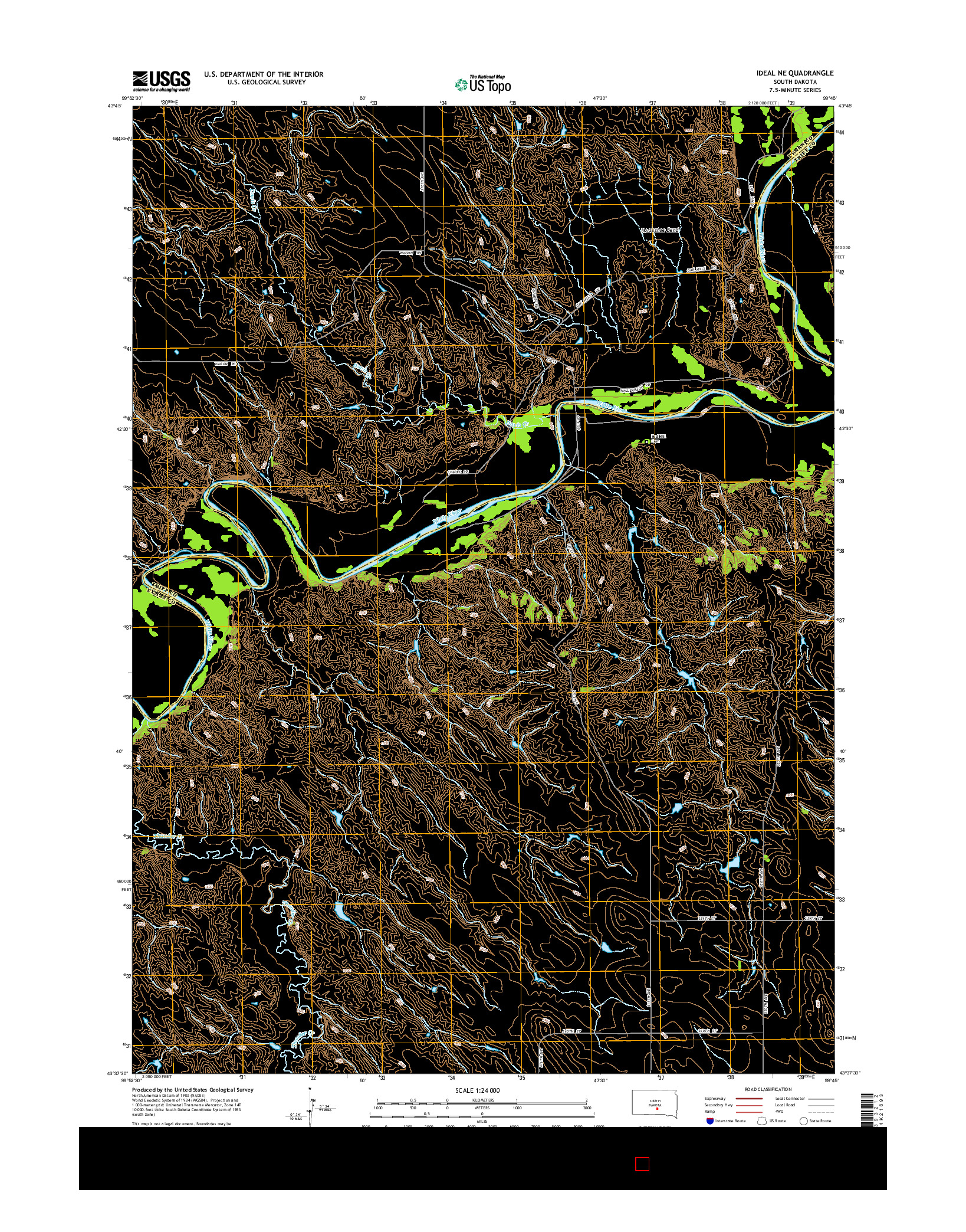 USGS US TOPO 7.5-MINUTE MAP FOR IDEAL NE, SD 2015