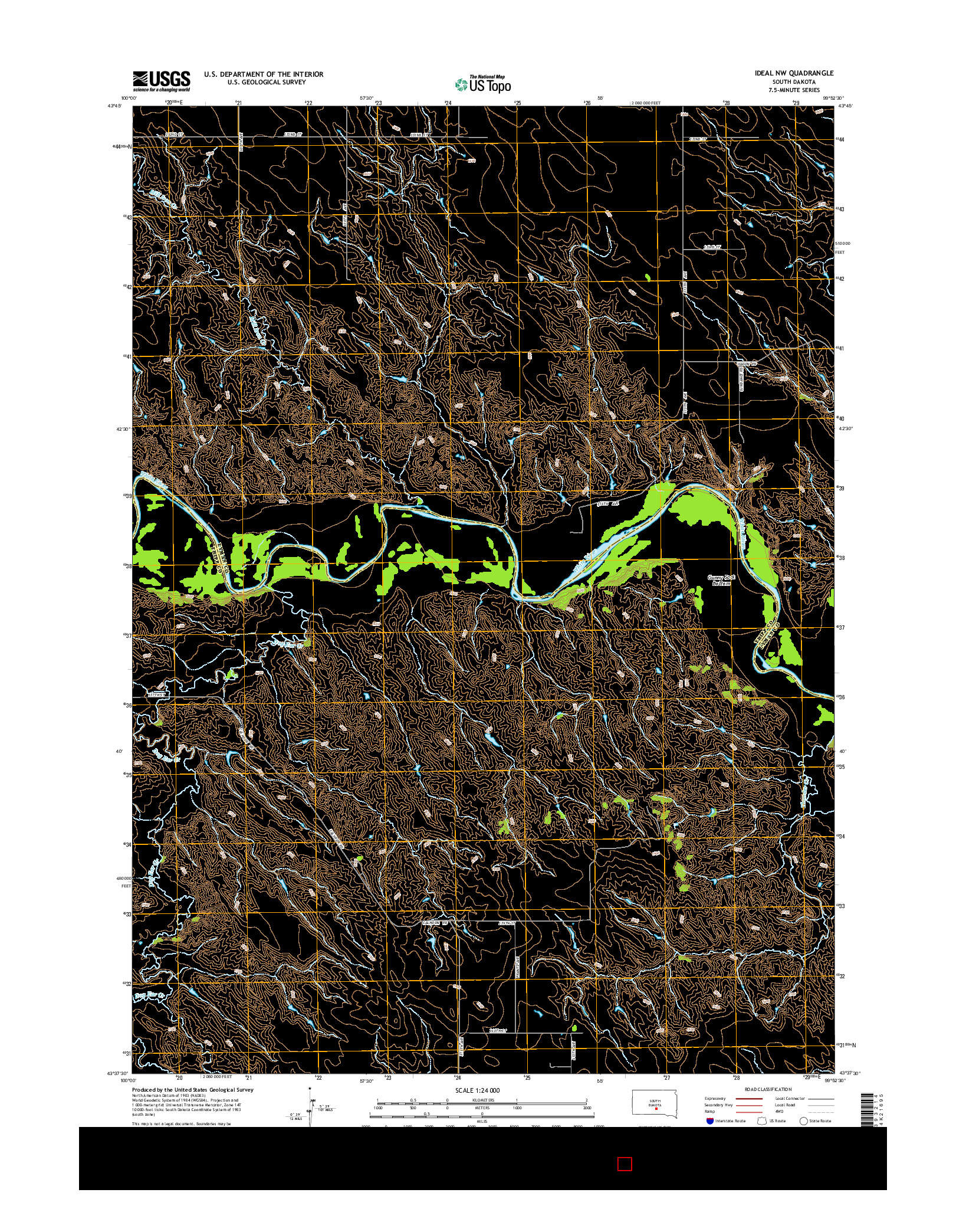 USGS US TOPO 7.5-MINUTE MAP FOR IDEAL NW, SD 2015