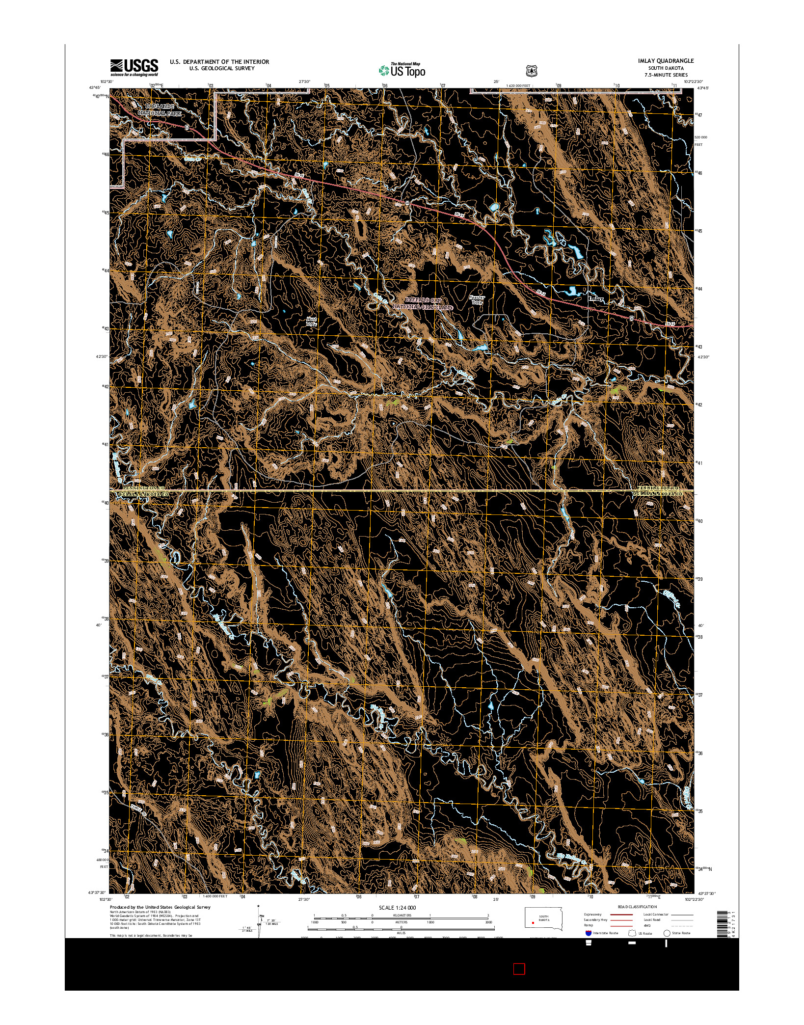 USGS US TOPO 7.5-MINUTE MAP FOR IMLAY, SD 2015