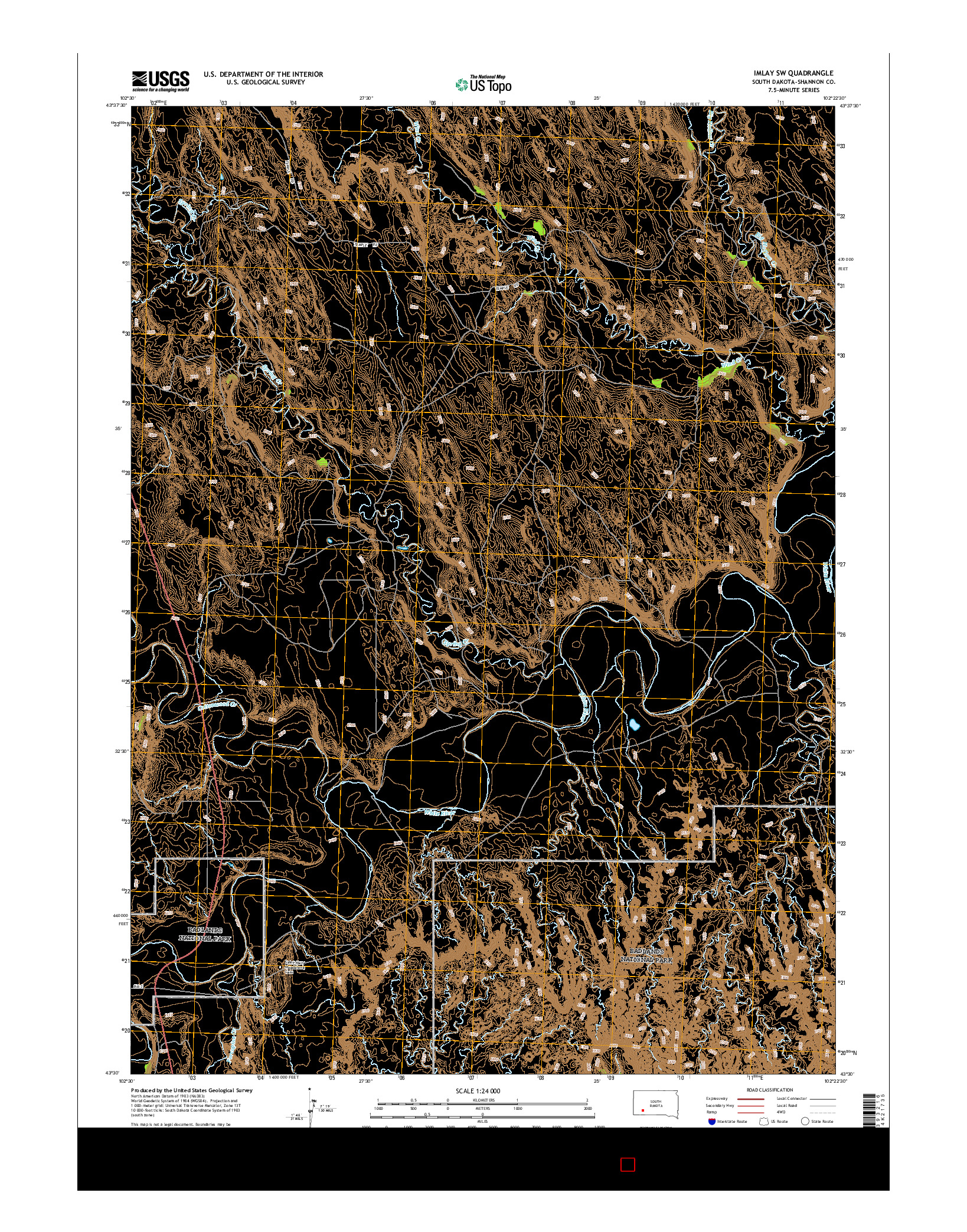 USGS US TOPO 7.5-MINUTE MAP FOR IMLAY SW, SD 2015