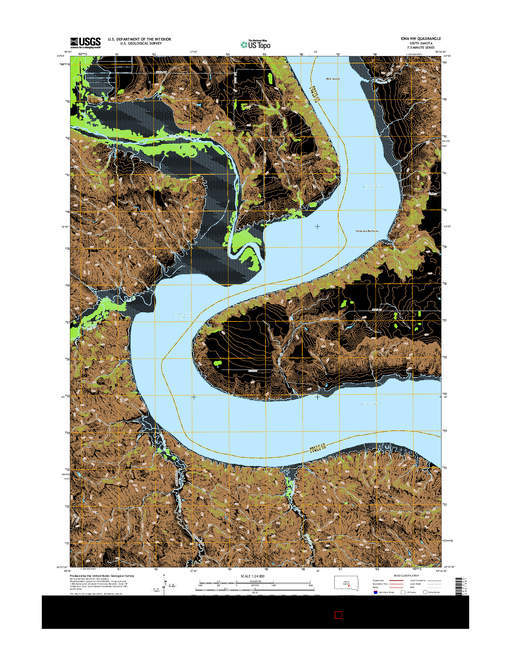 USGS US TOPO 7.5-MINUTE MAP FOR IONA NW, SD 2015