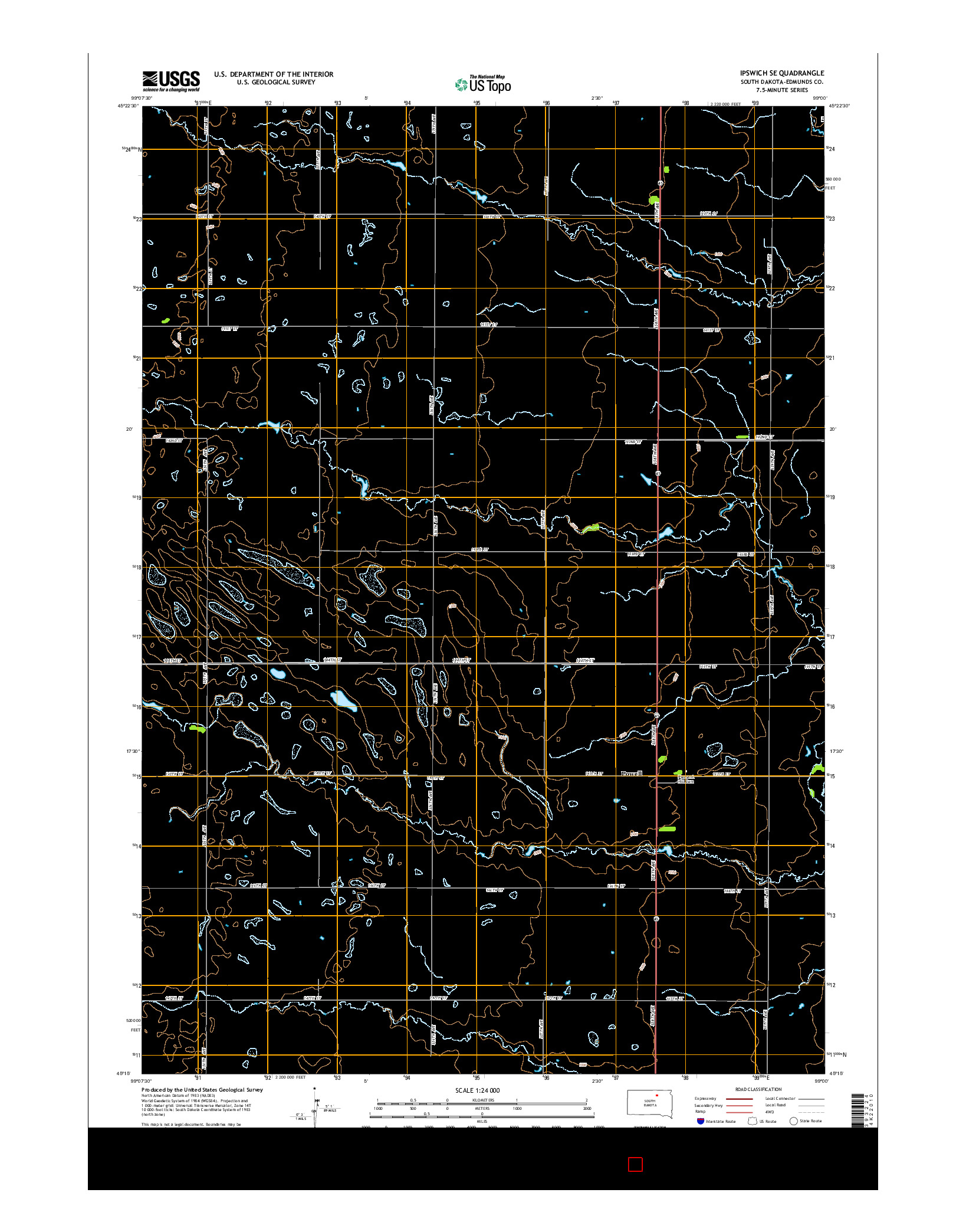 USGS US TOPO 7.5-MINUTE MAP FOR IPSWICH SE, SD 2015