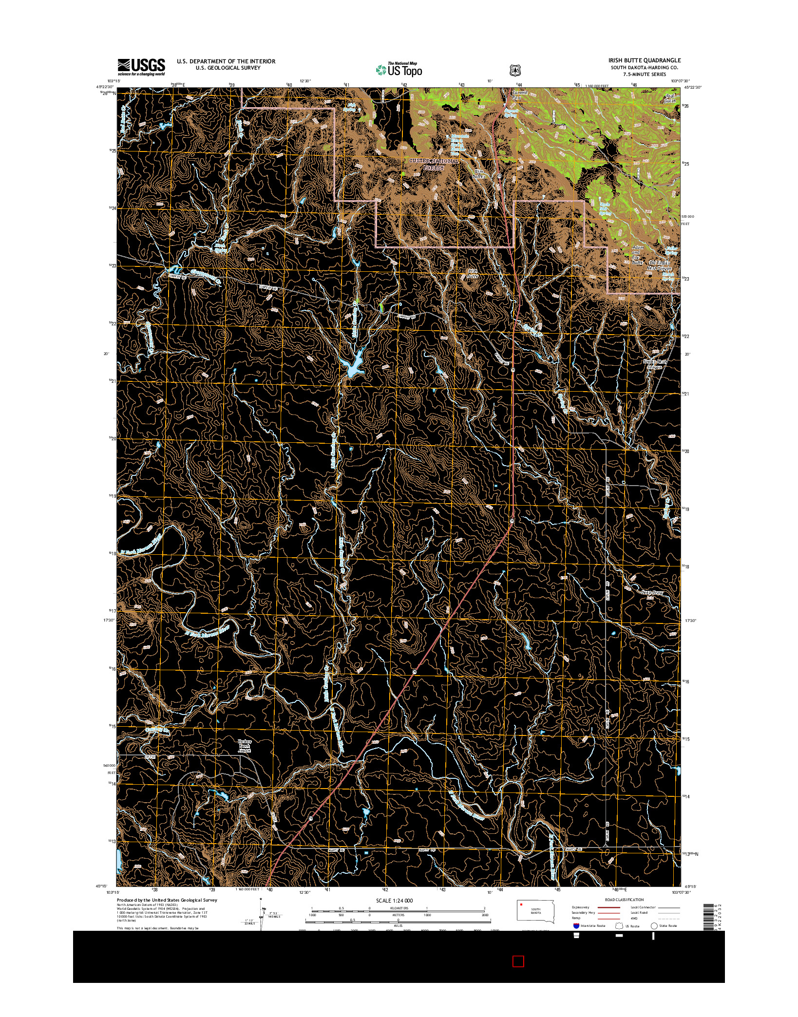 USGS US TOPO 7.5-MINUTE MAP FOR IRISH BUTTE, SD 2015