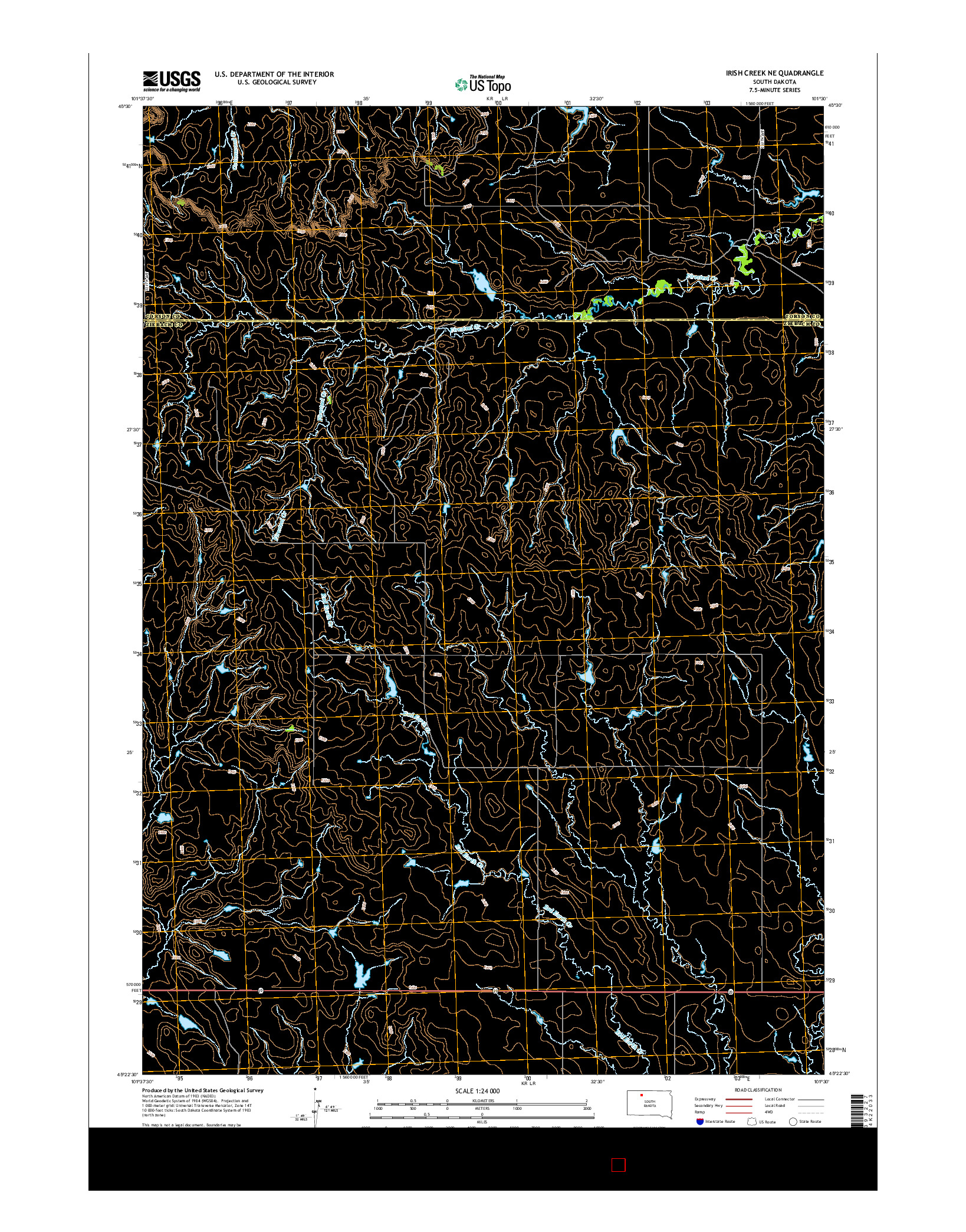 USGS US TOPO 7.5-MINUTE MAP FOR IRISH CREEK NE, SD 2015