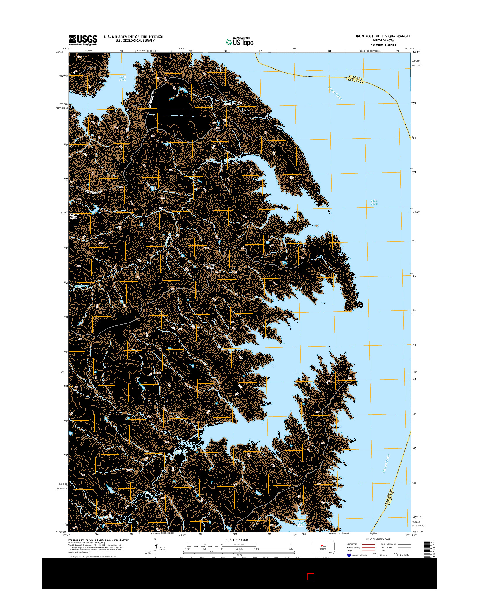 USGS US TOPO 7.5-MINUTE MAP FOR IRON POST BUTTES, SD 2015