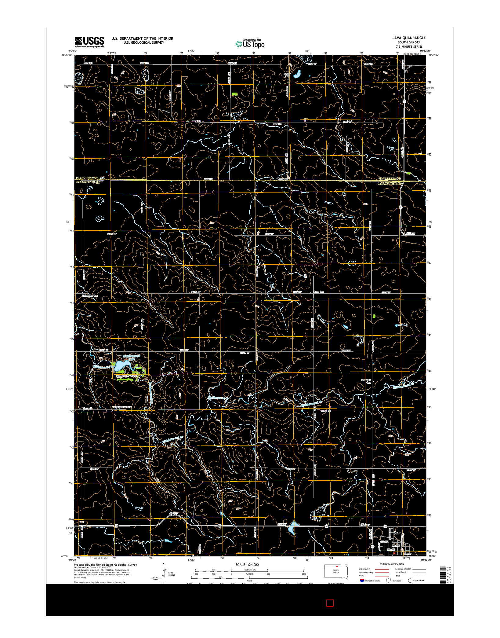 USGS US TOPO 7.5-MINUTE MAP FOR JAVA, SD 2015