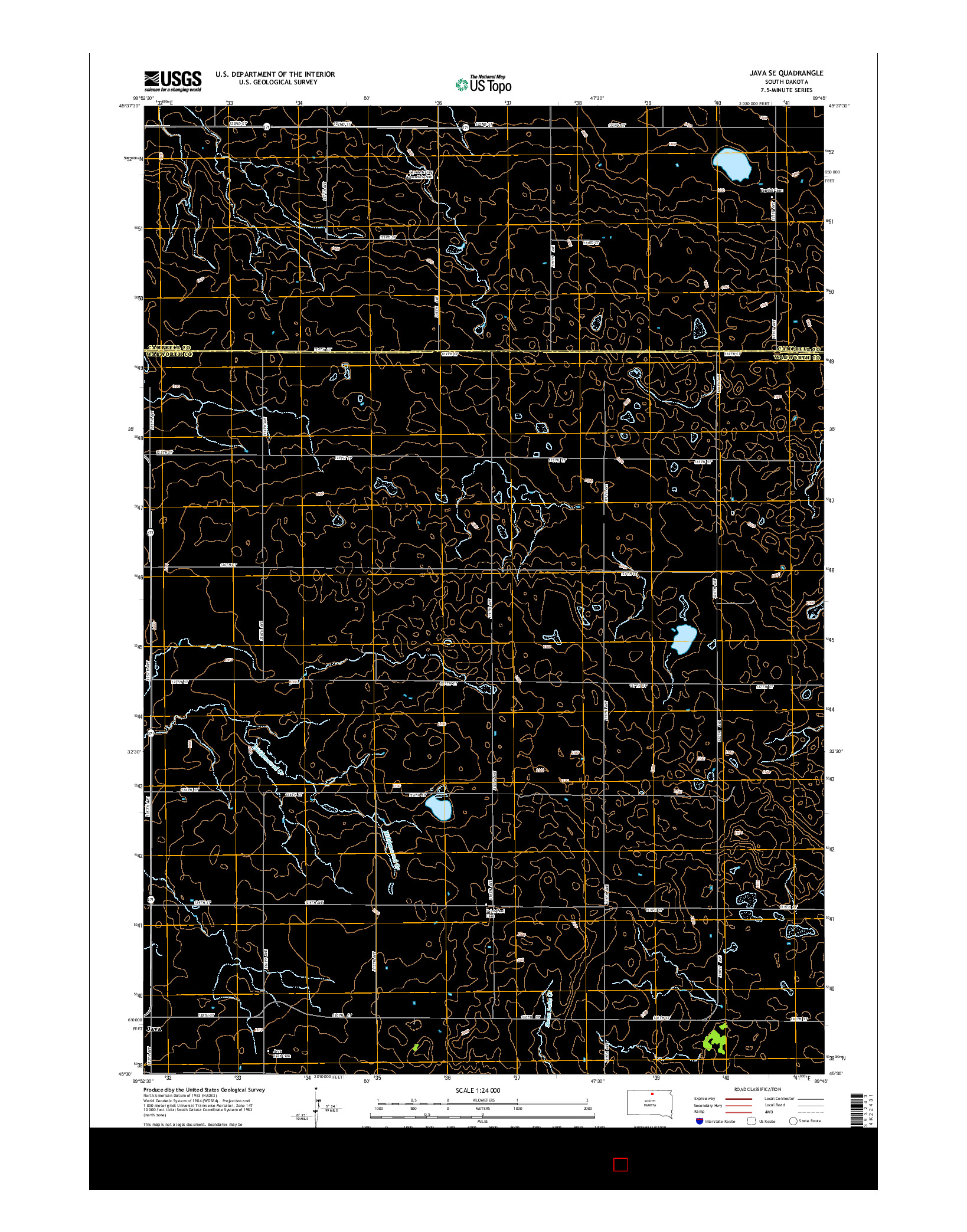 USGS US TOPO 7.5-MINUTE MAP FOR JAVA SE, SD 2015