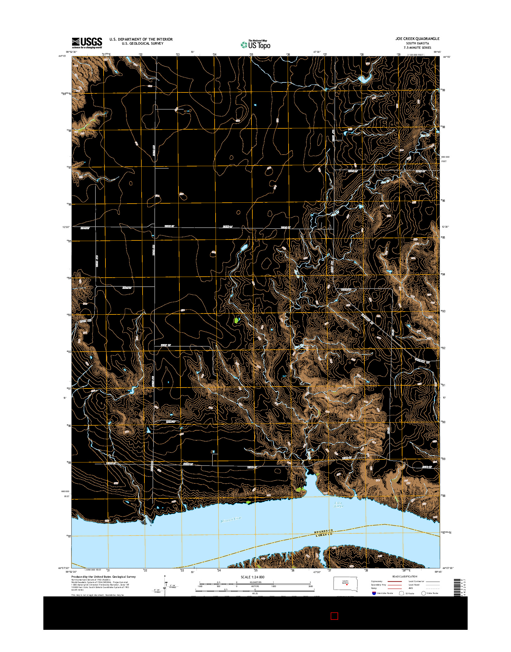 USGS US TOPO 7.5-MINUTE MAP FOR JOE CREEK, SD 2015