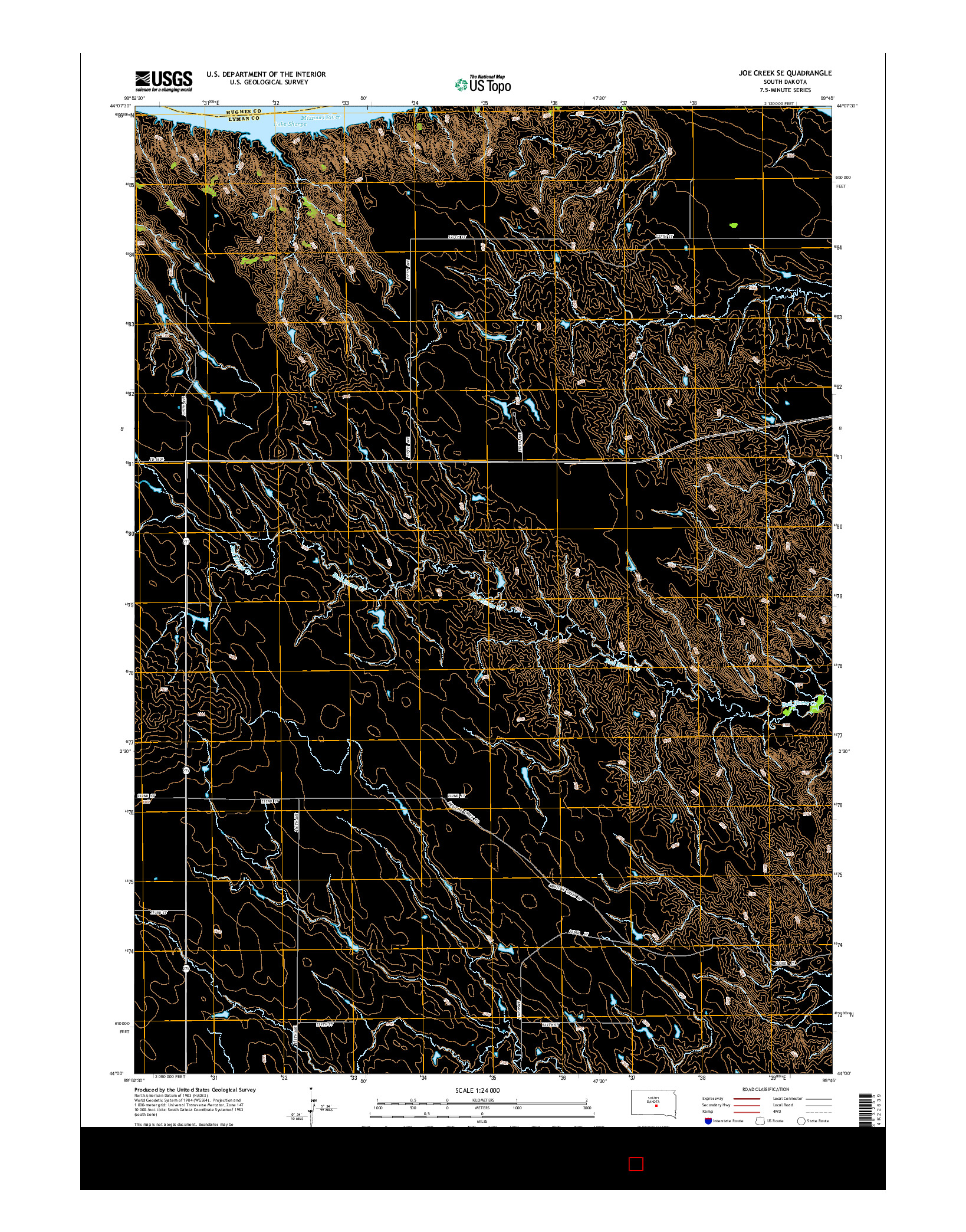 USGS US TOPO 7.5-MINUTE MAP FOR JOE CREEK SE, SD 2015