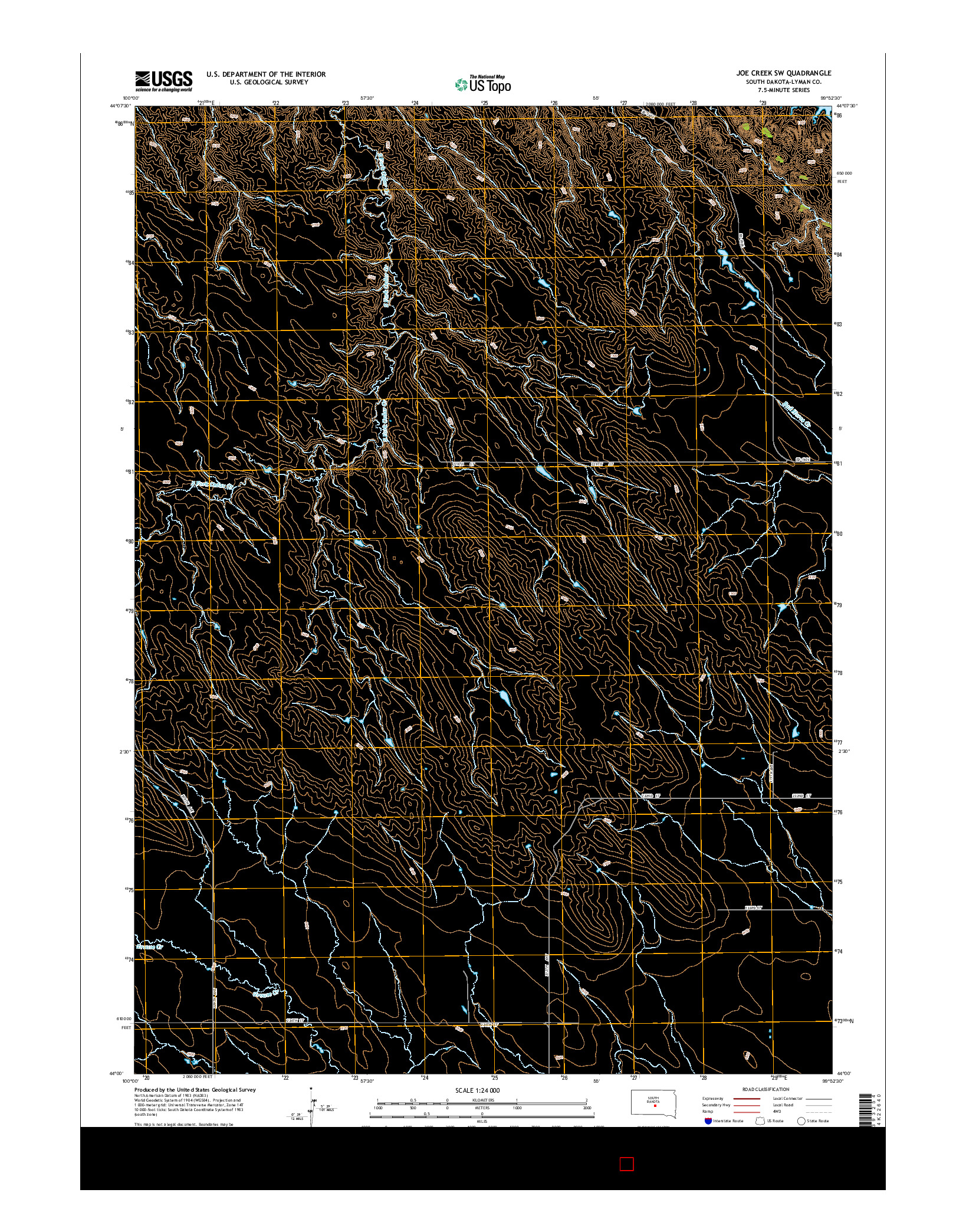 USGS US TOPO 7.5-MINUTE MAP FOR JOE CREEK SW, SD 2015