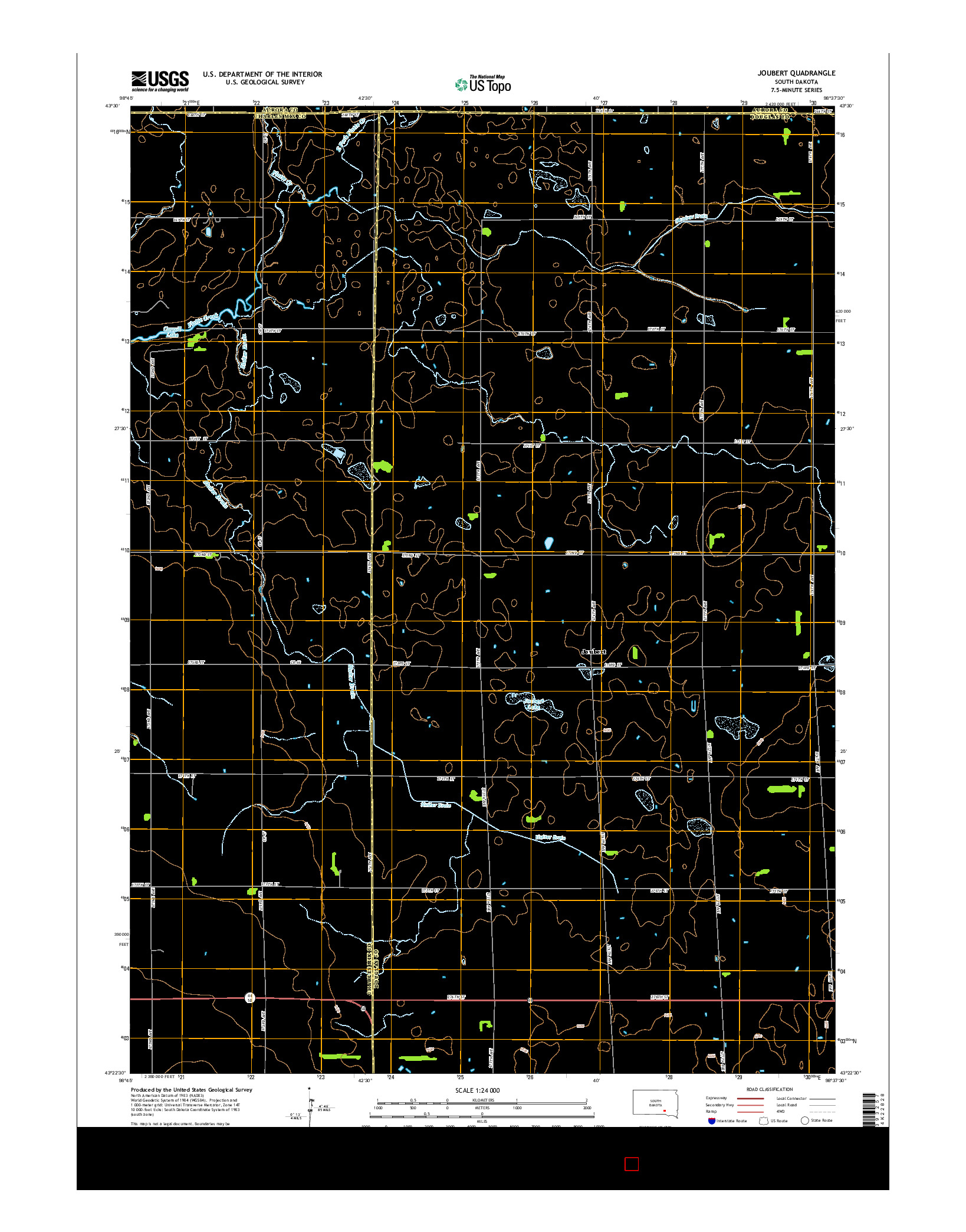 USGS US TOPO 7.5-MINUTE MAP FOR JOUBERT, SD 2015