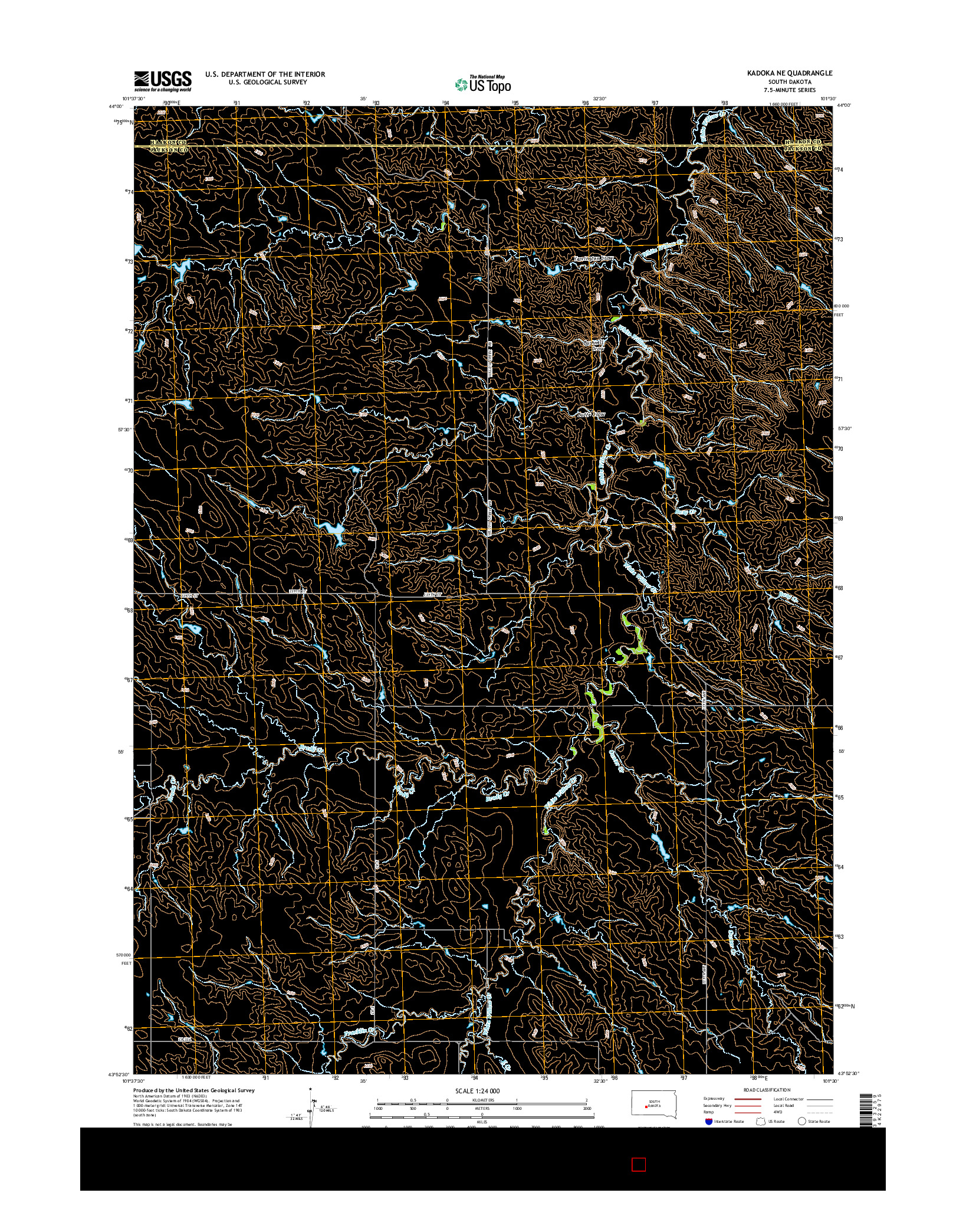 USGS US TOPO 7.5-MINUTE MAP FOR KADOKA NE, SD 2015