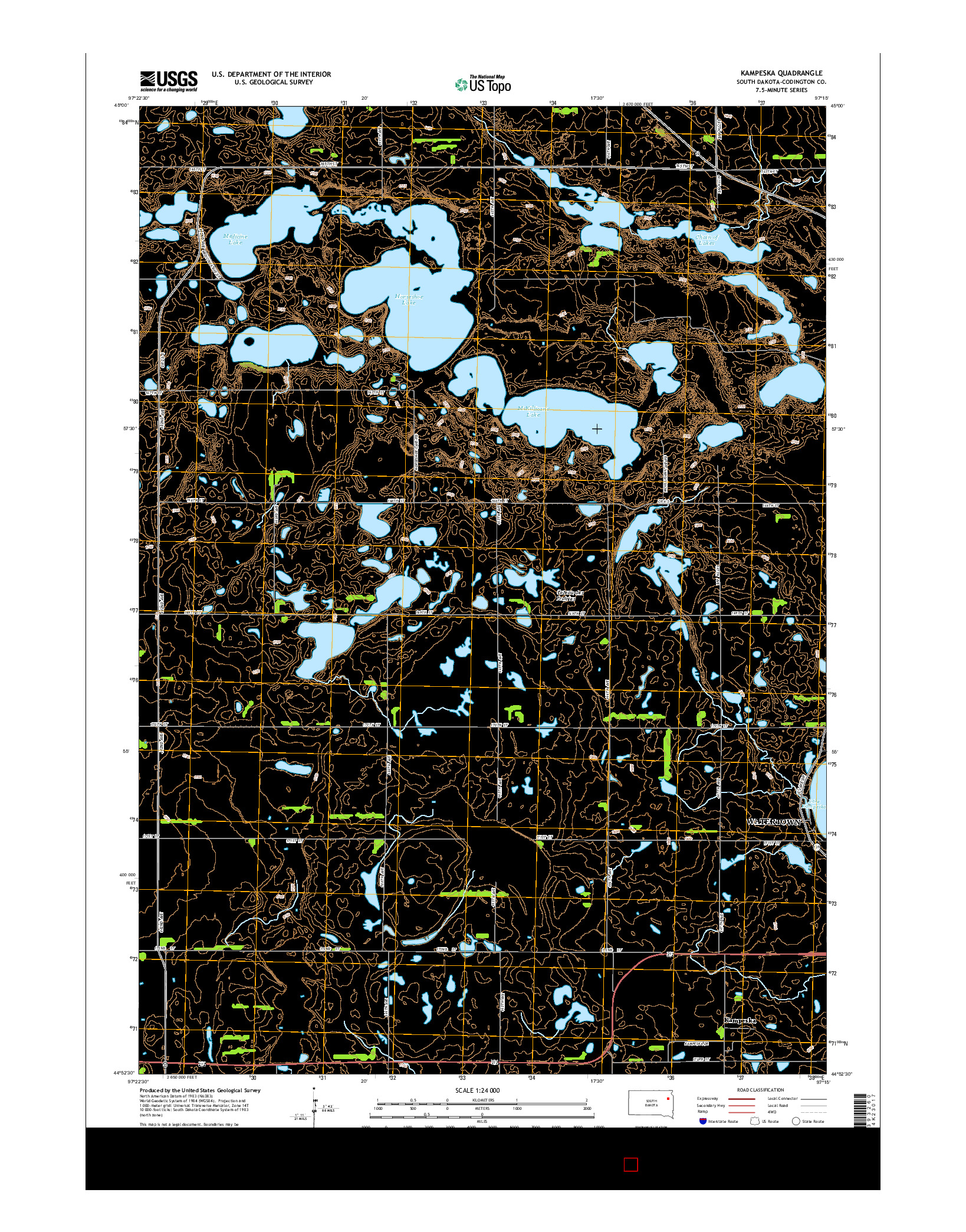 USGS US TOPO 7.5-MINUTE MAP FOR KAMPESKA, SD 2015