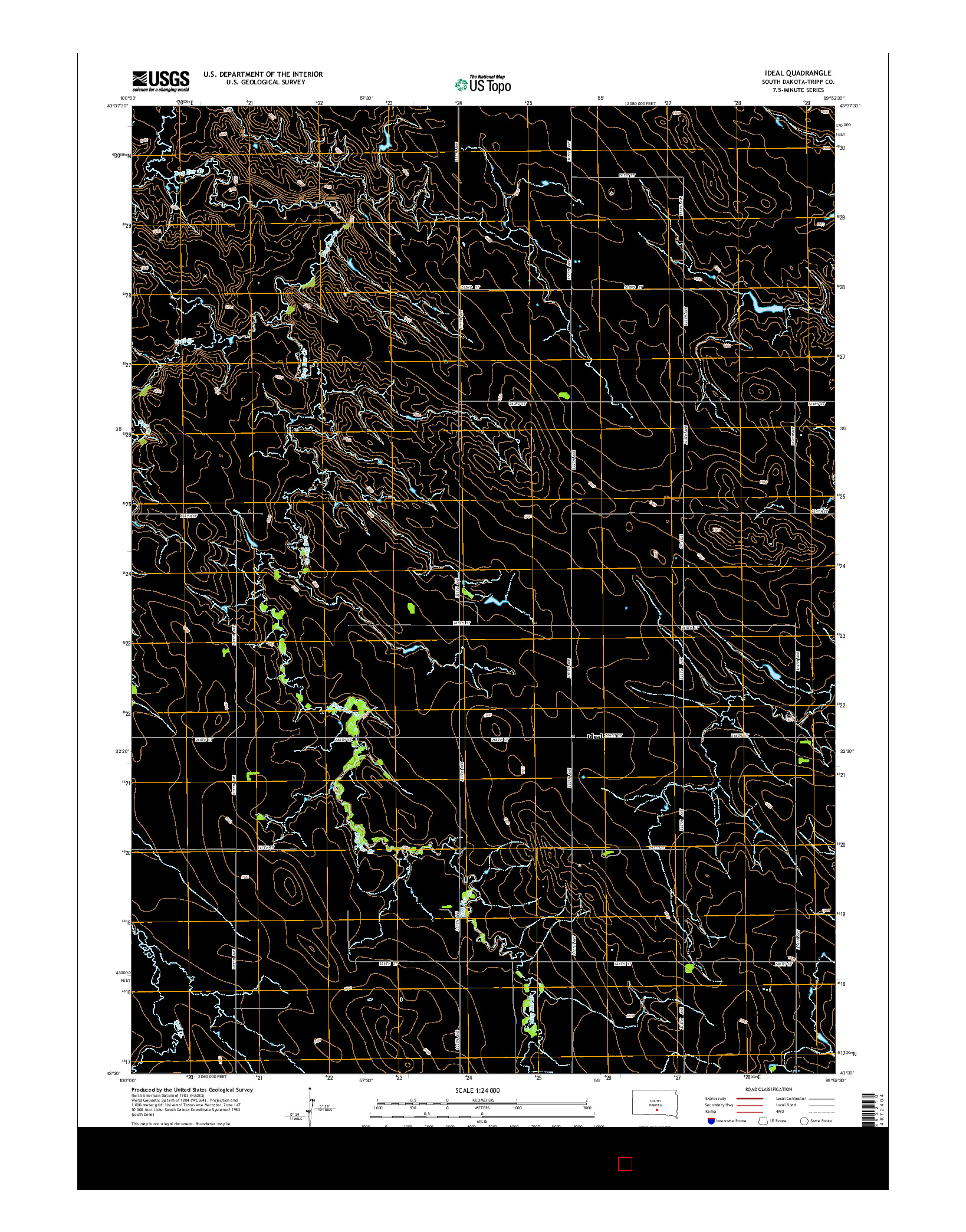 USGS US TOPO 7.5-MINUTE MAP FOR IDEAL, SD 2015