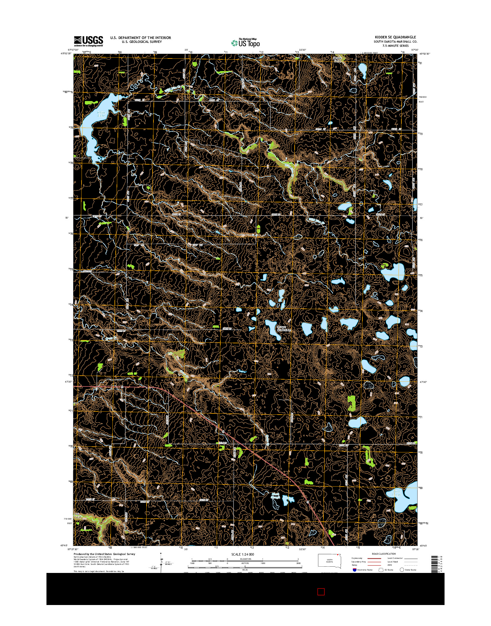 USGS US TOPO 7.5-MINUTE MAP FOR KIDDER SE, SD 2015