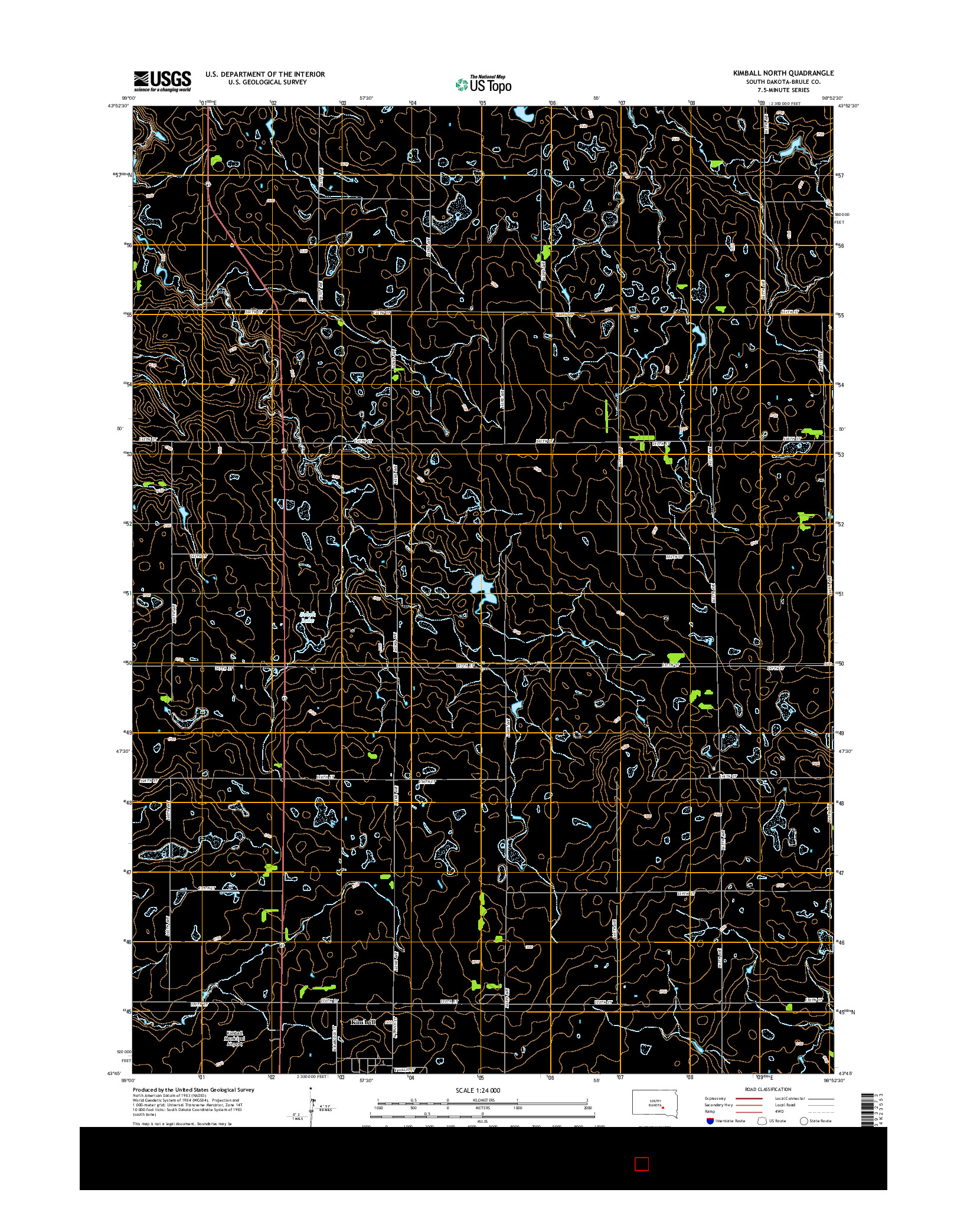 USGS US TOPO 7.5-MINUTE MAP FOR KIMBALL NORTH, SD 2015