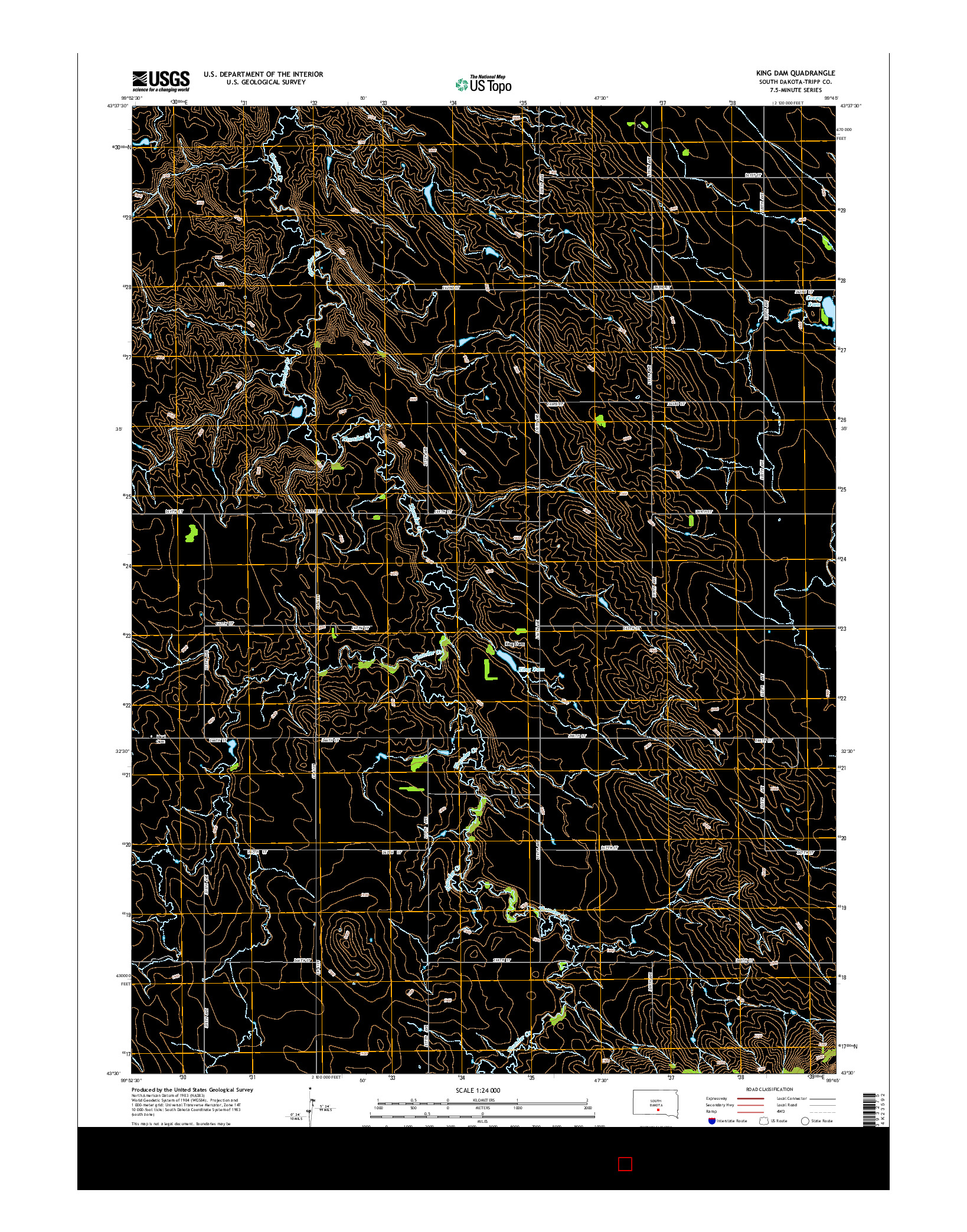 USGS US TOPO 7.5-MINUTE MAP FOR KING DAM, SD 2015