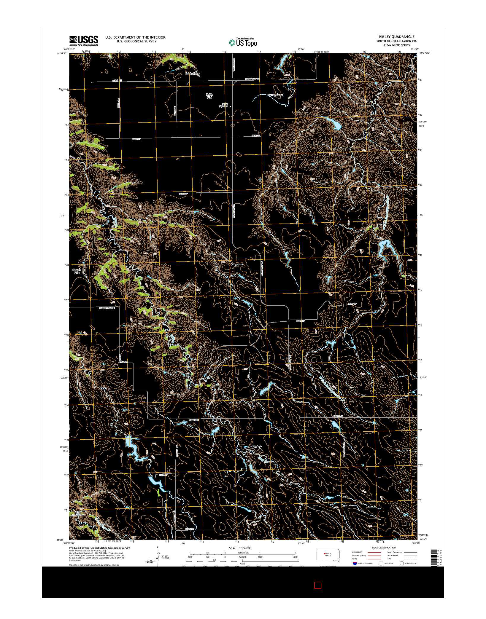 USGS US TOPO 7.5-MINUTE MAP FOR KIRLEY, SD 2015